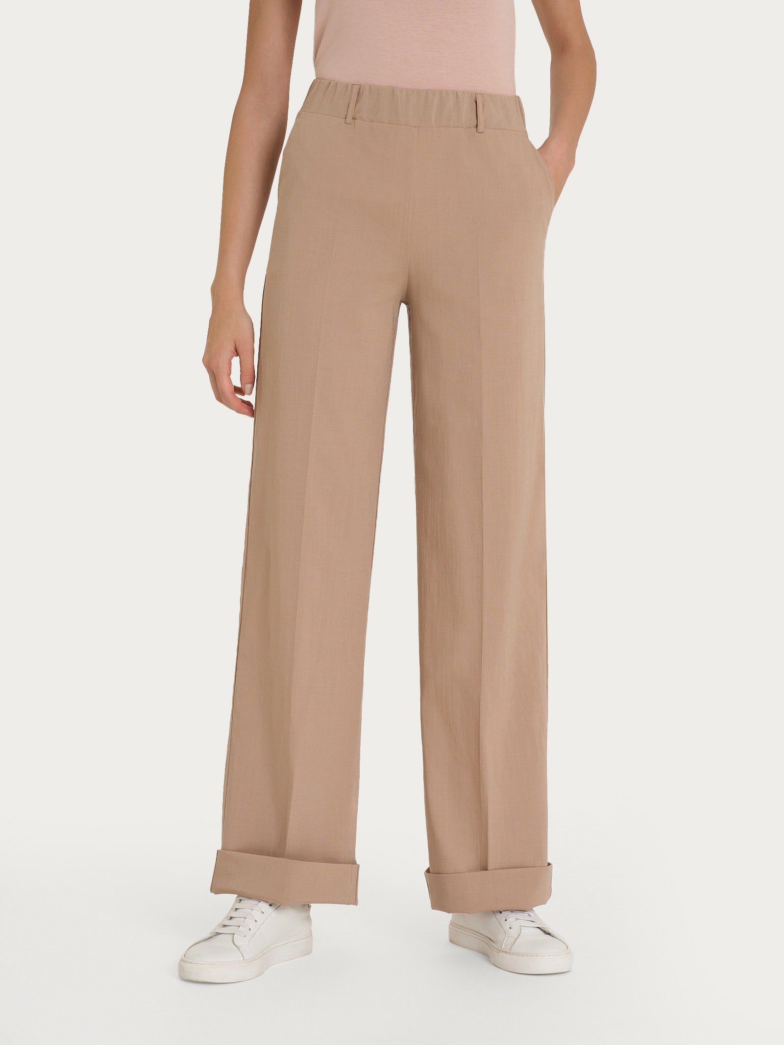 Ragno Super Natural Pantalone Donna Warm Taupe wide leg