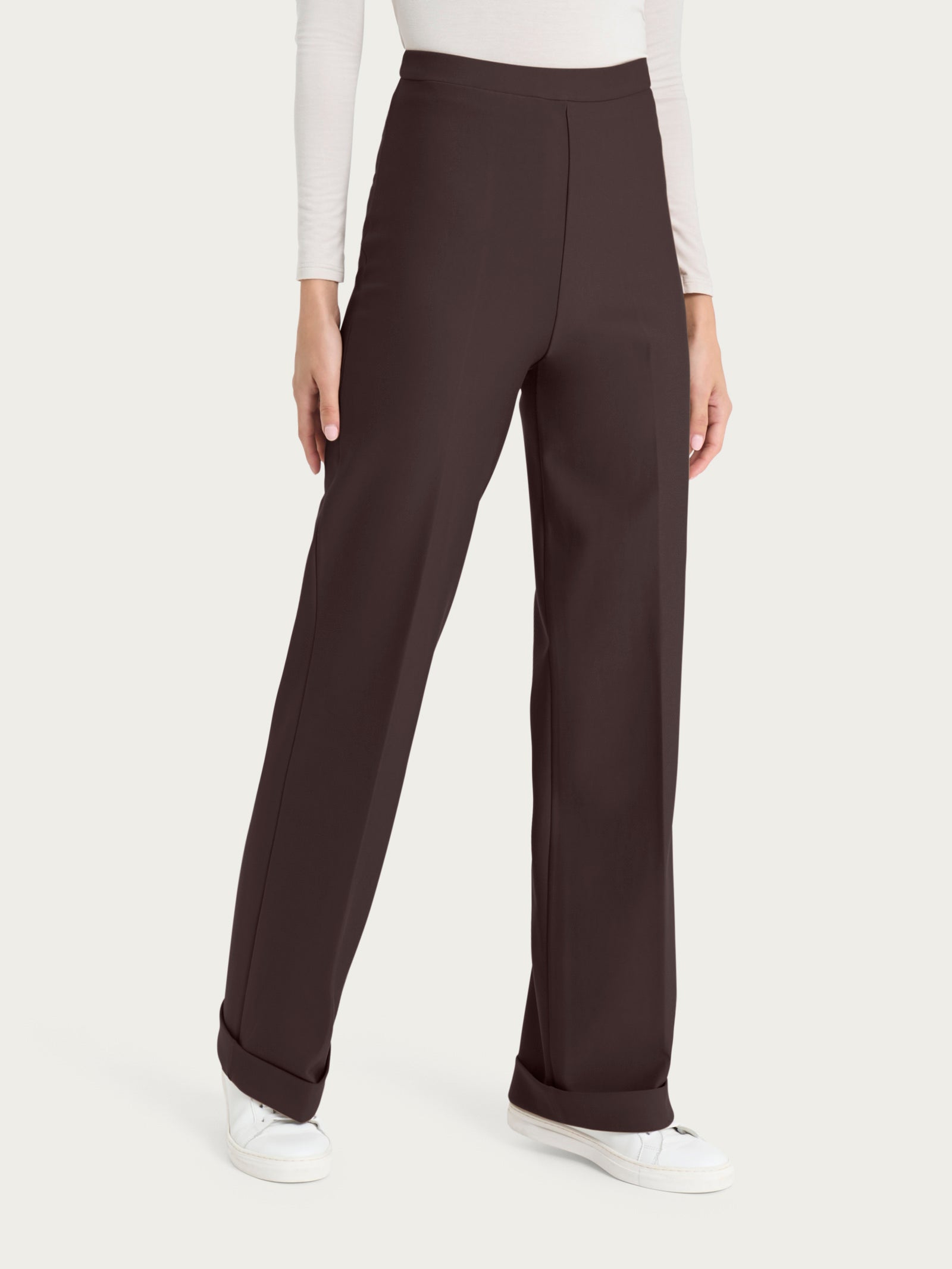 Ragno Compact Pantalone Wide Leg Modellante Chocolate Torte