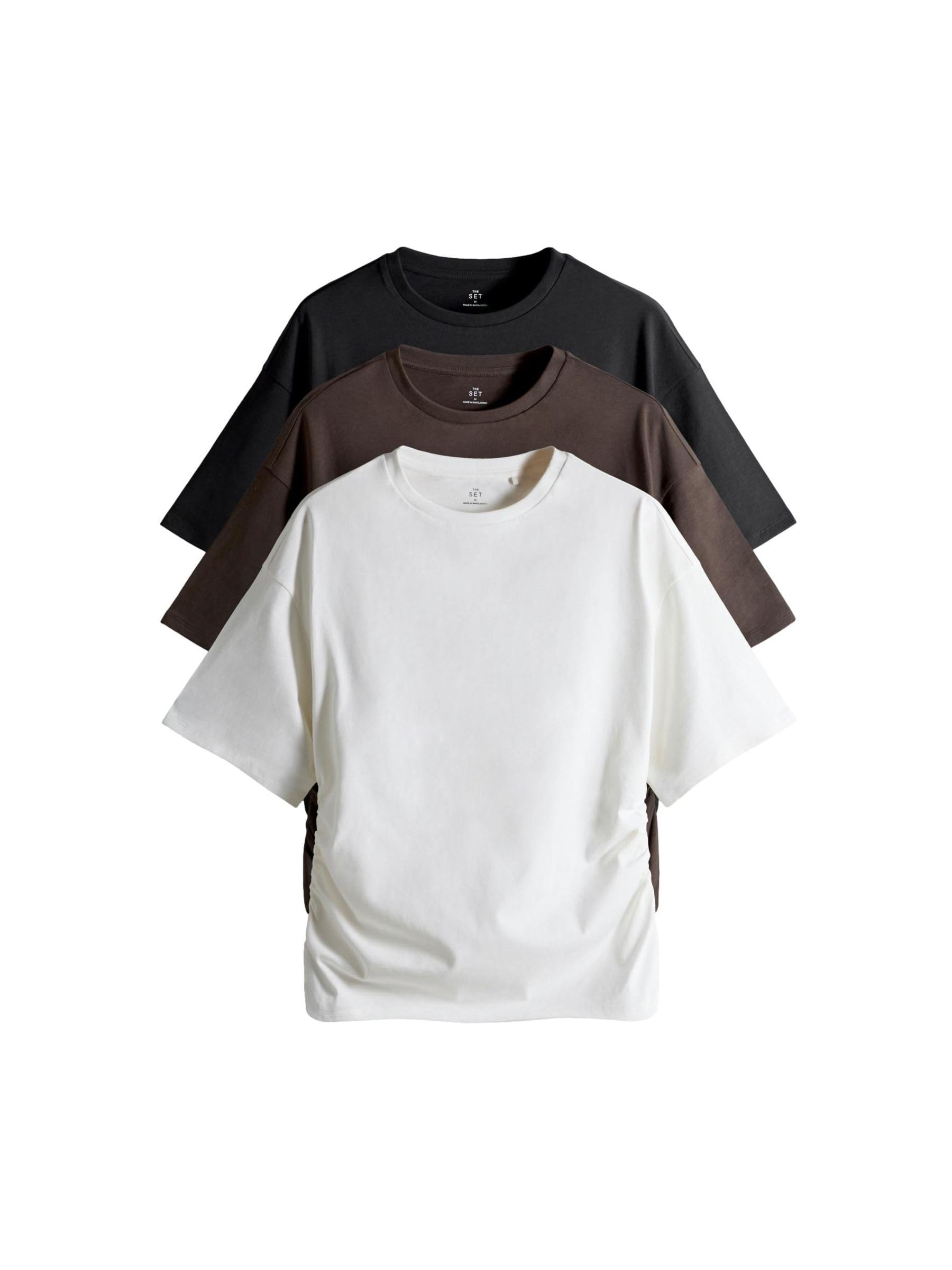 Geo Next The Set t-shirt arricciata manica corta 3 pezzi cotone