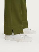 Ragno Satin Power Pantaloni Flare con Spacco Sphagnum satin elasticizzato