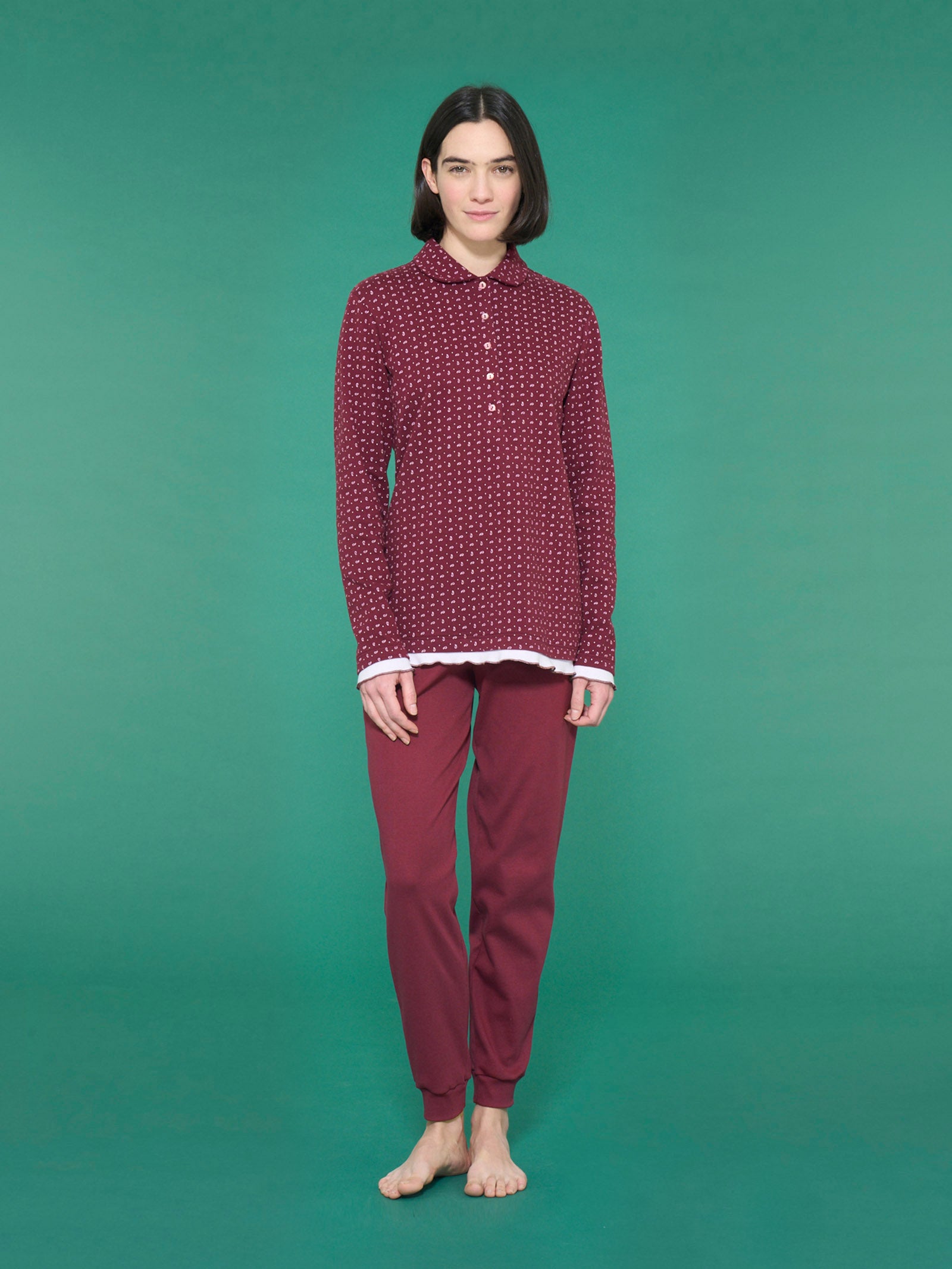 Ragno Pigiama Serafino Cotone Fantasia Zinfandel Interlock