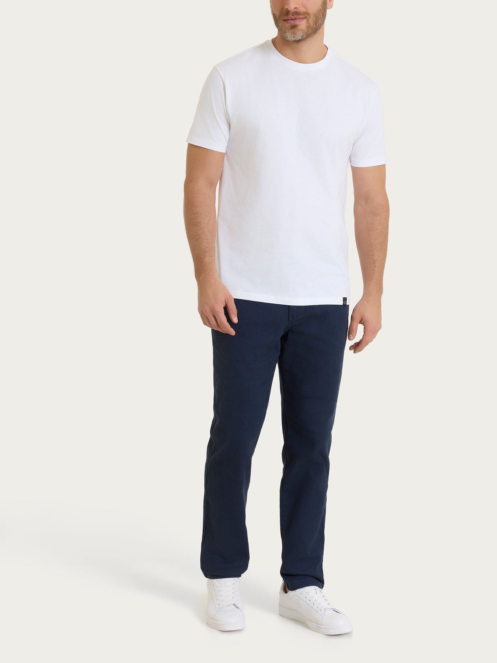 Ragno T-shirt Girocollo Uomo Bianco in Jersey Puro Cotone