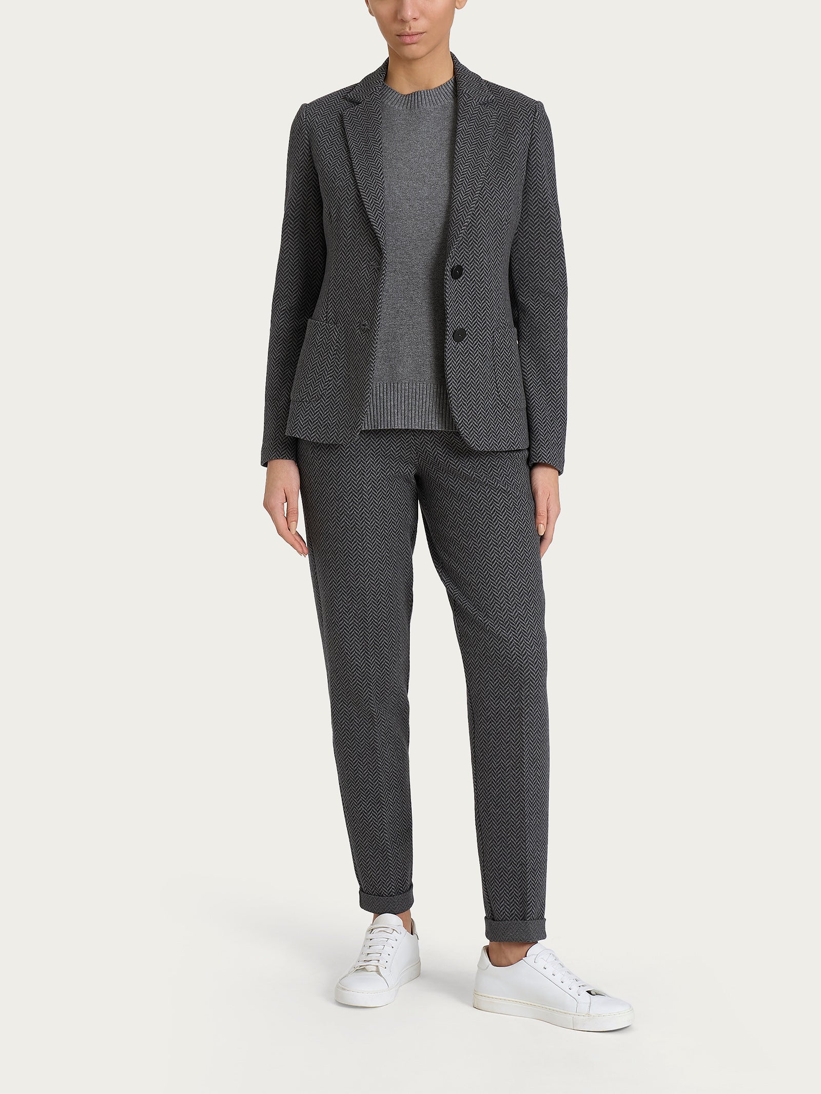 Ragno Compact Blazer Due Bottoni Donna Fant.Oscuro Mel Jacquard