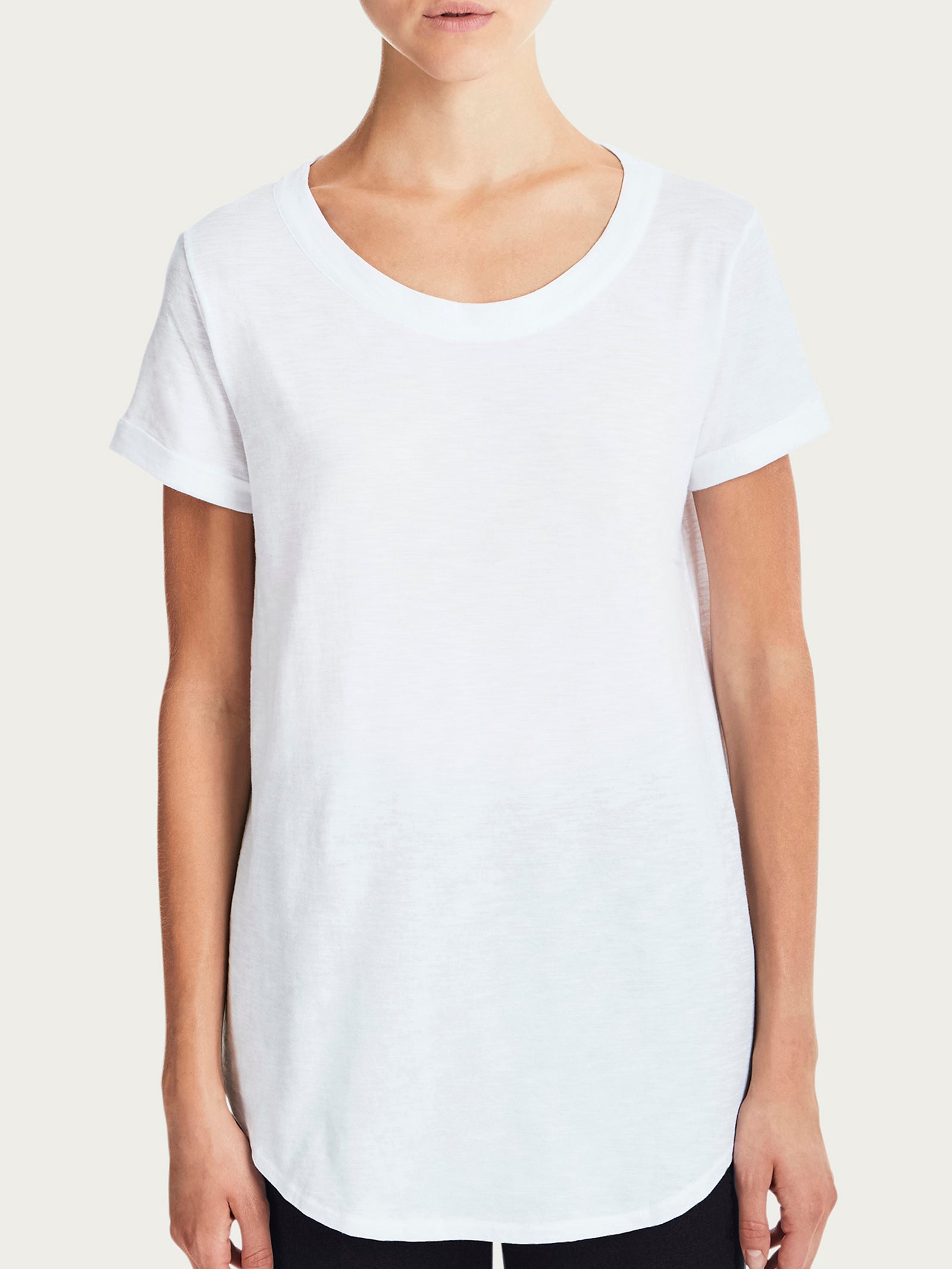 Ragno Slub Jersey T-shirt Girocollo Bianco puro cotone