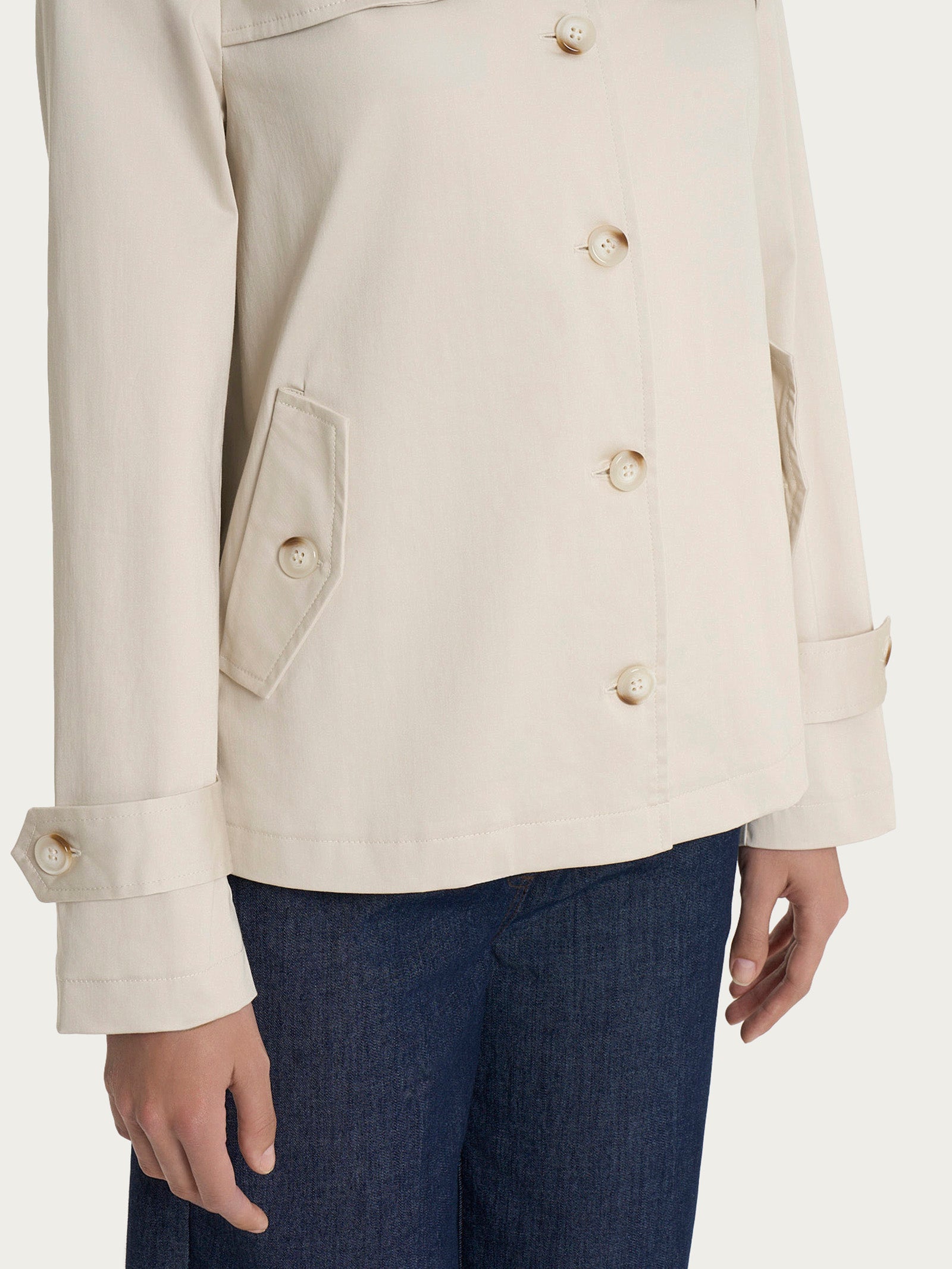 Ragno Satin Power trench corto idrorepellente champignon