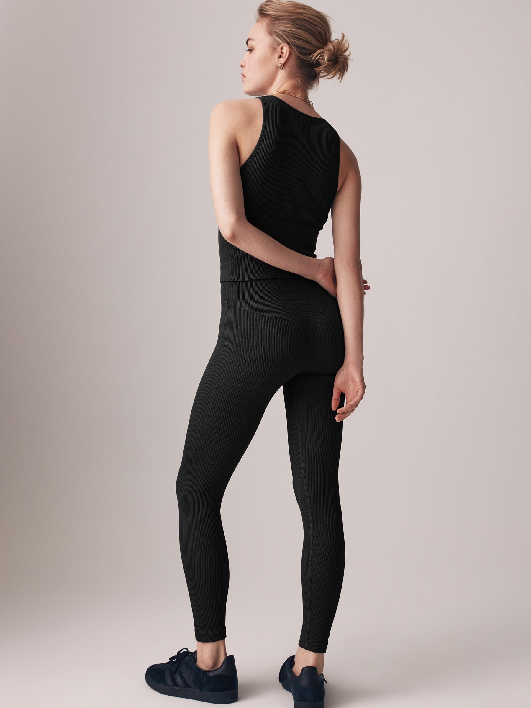 Geo Next The Set leggings vita alta seamless 2 pezzi a coste