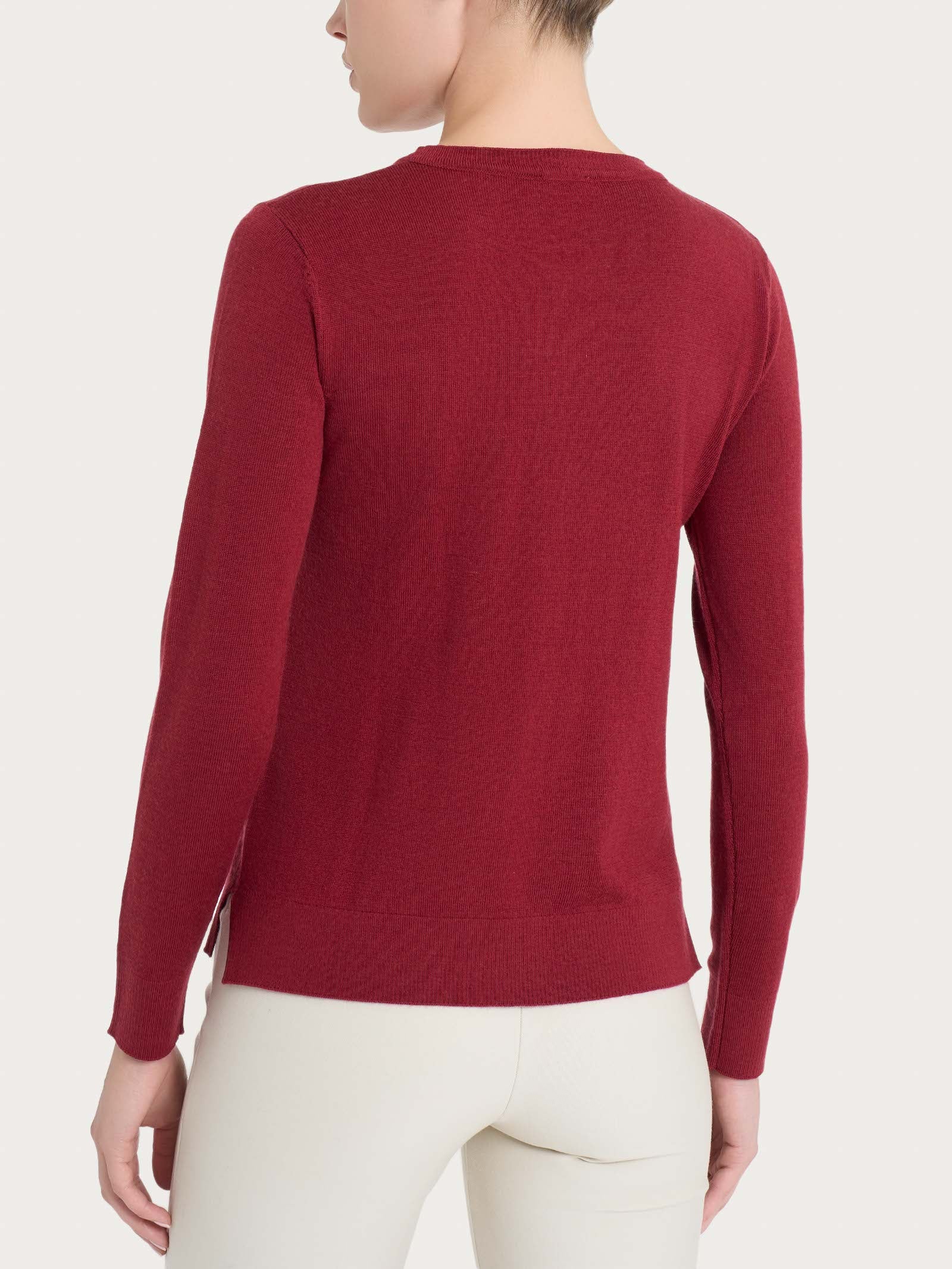 Ragno Merino Soft Girocollo Maglia Tibetan Red Pura Lana