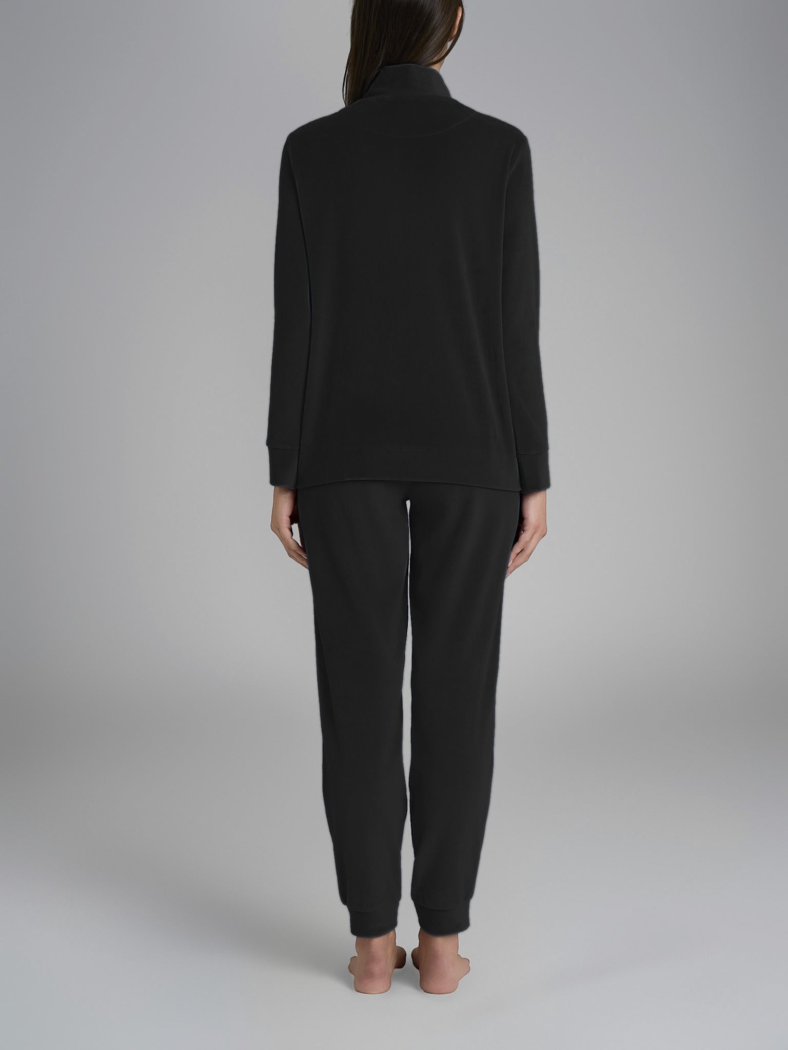 Ragno Jersey Cotone tuta ciniglia nera con zip