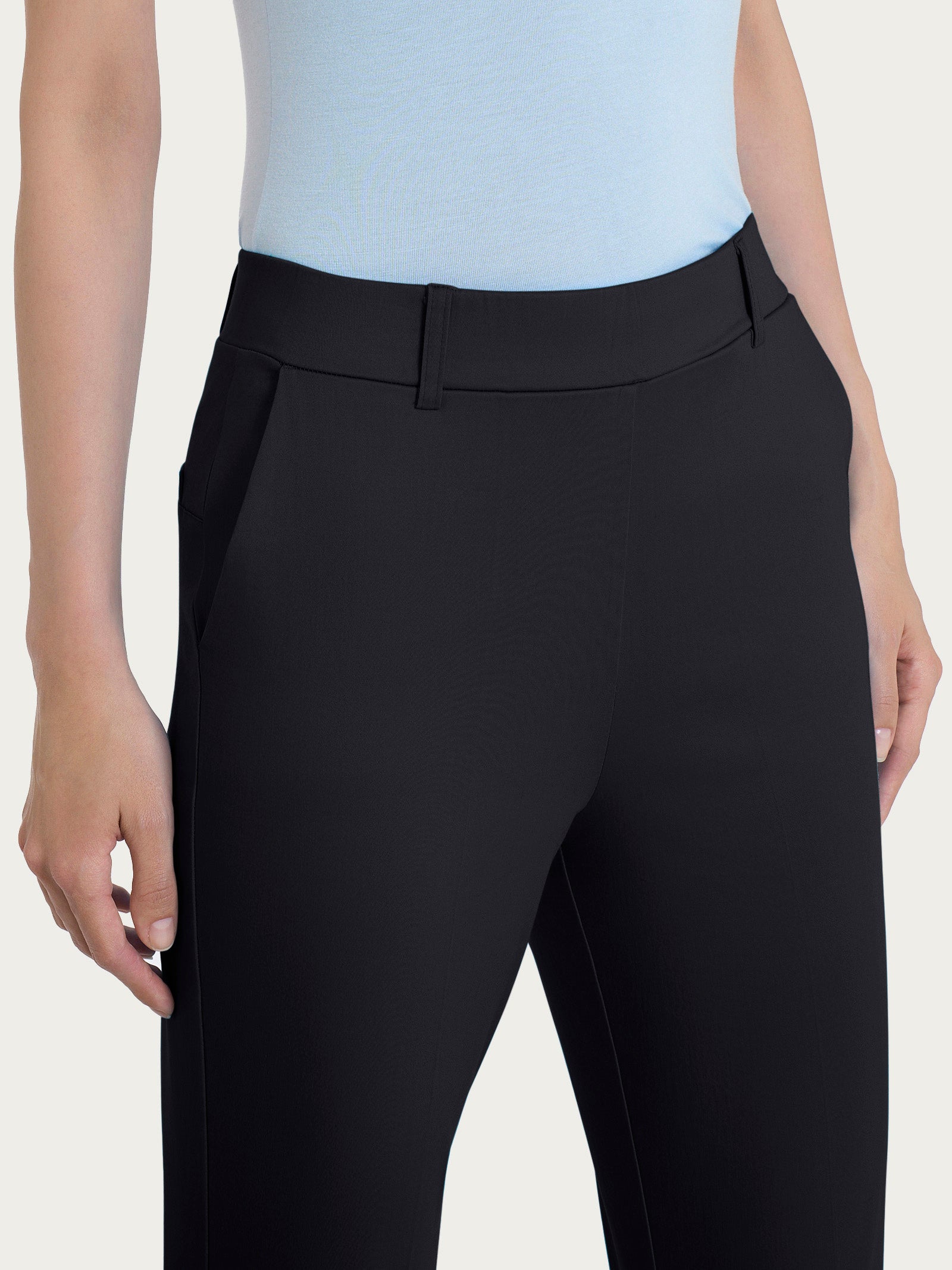 Ragno Satin Power The Straight Leg pantalone nero cotone