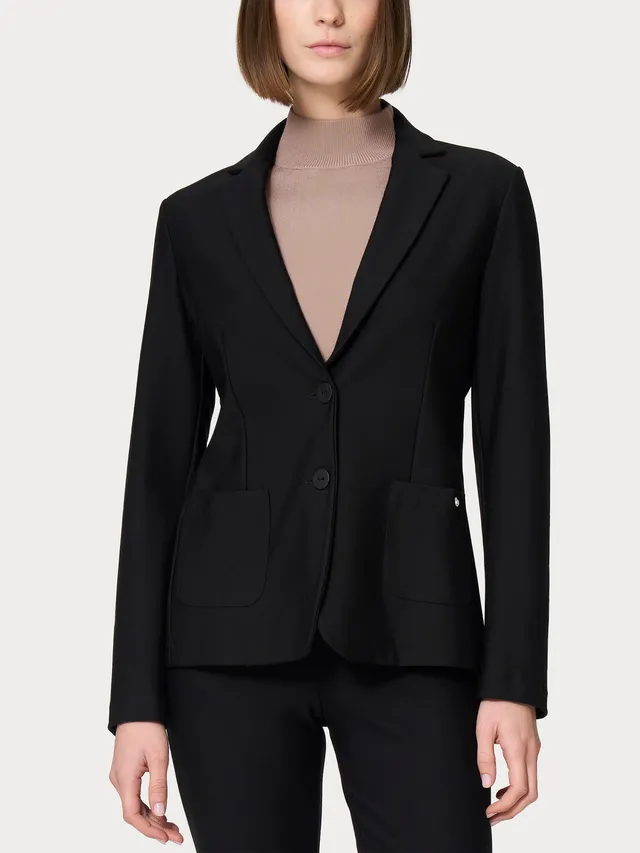 Ragno Compact Blazer 2 Bottoni Donna Nero Antipiega