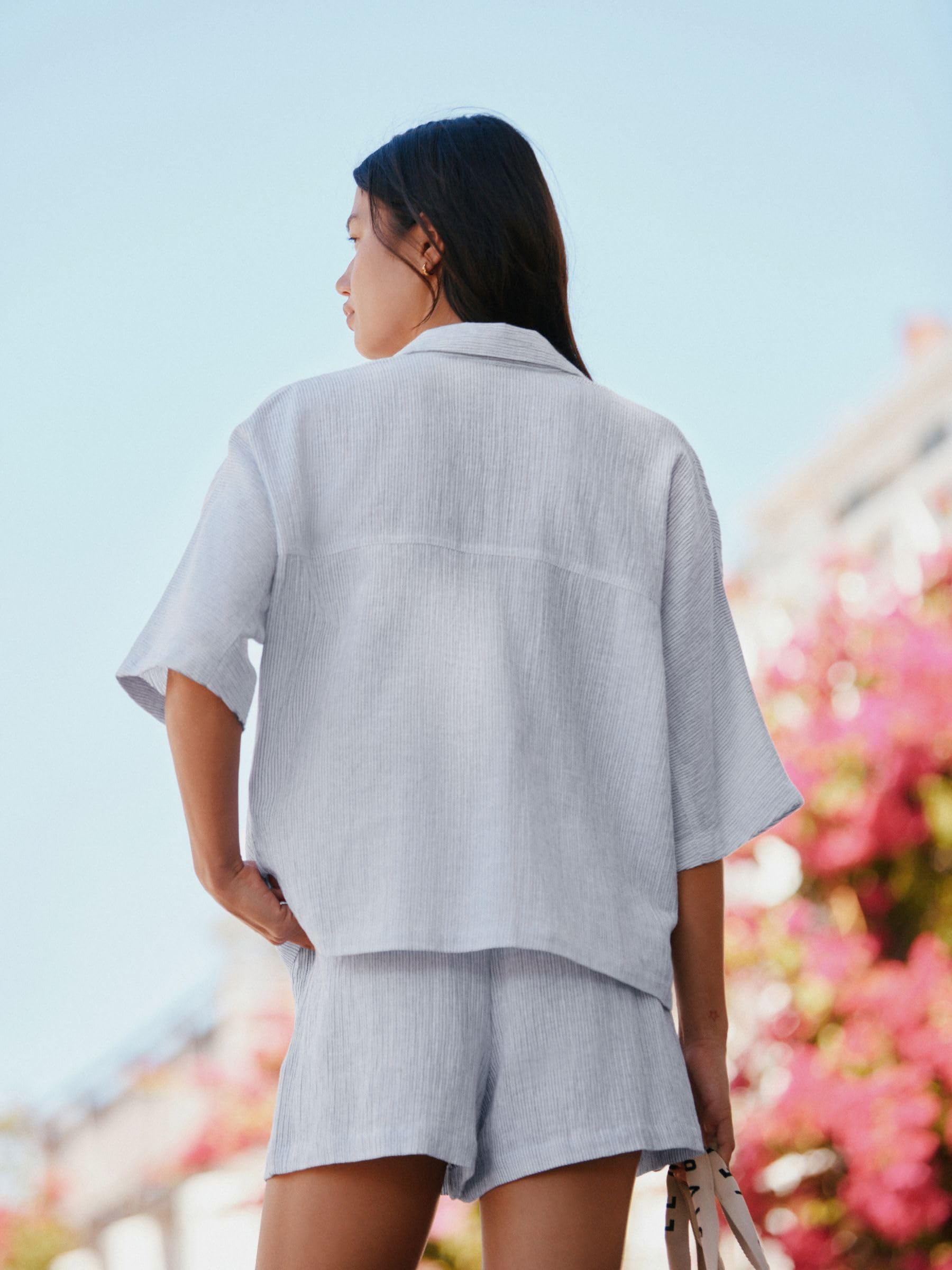 NEXT camicia lino maniche corte donna vestibilità comoda