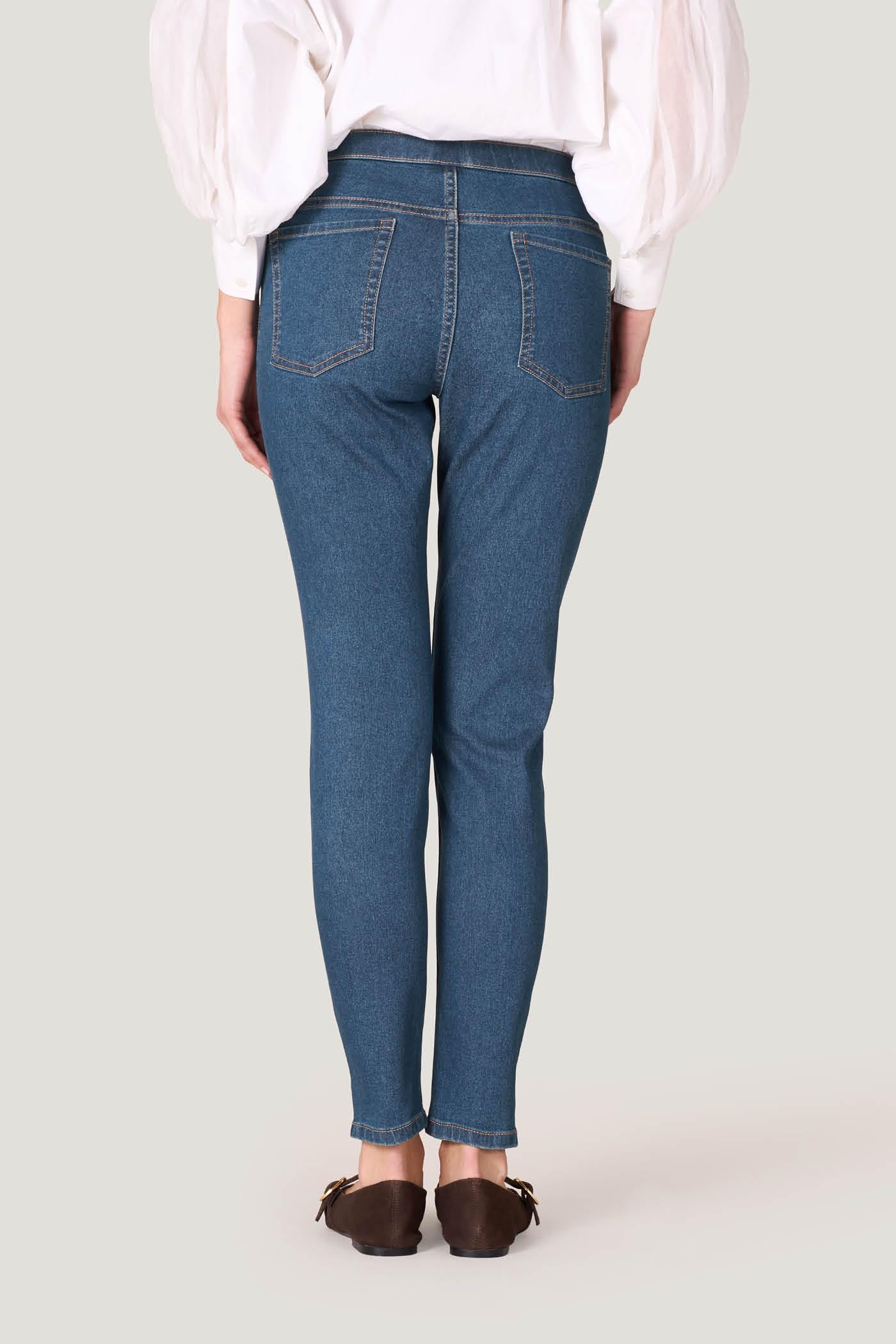 Goldenpoint Jeans Skinny Donna Denim con Spacco Vita Elasticata