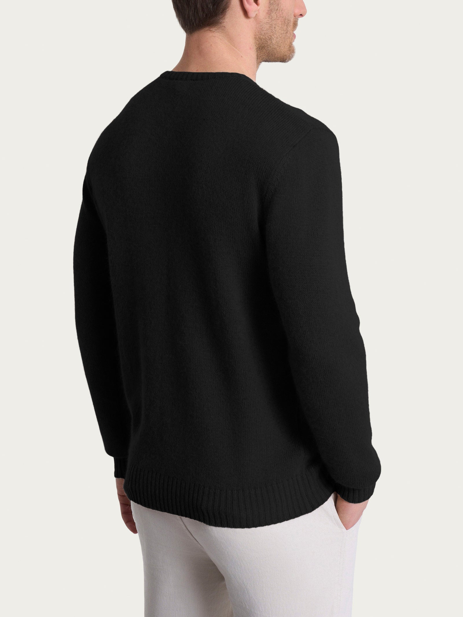 Ragno Natural Soft Pull Girocollo Uomo Nero lana