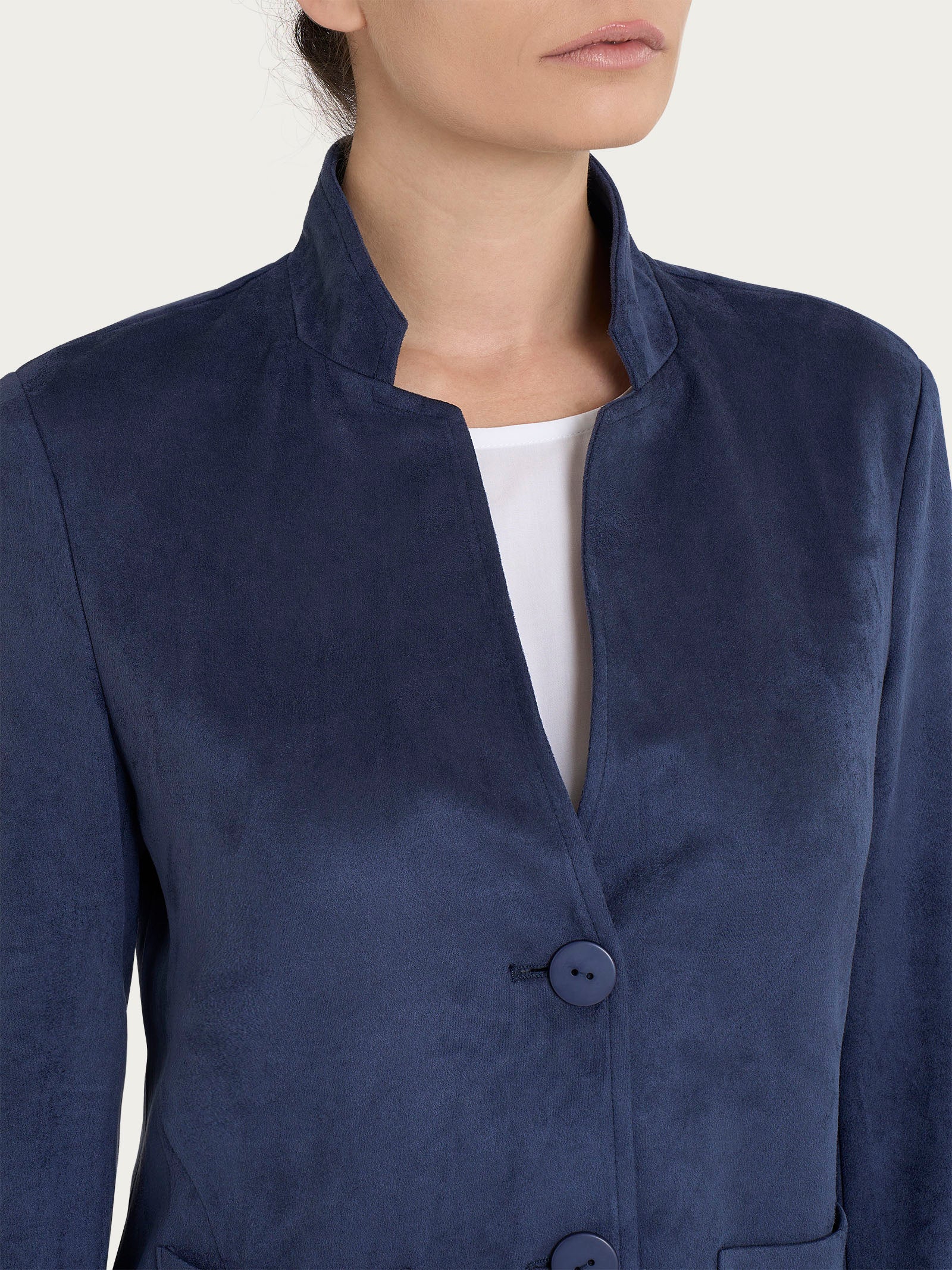 Ragno Eco Suede Blazer corto regular Bleu