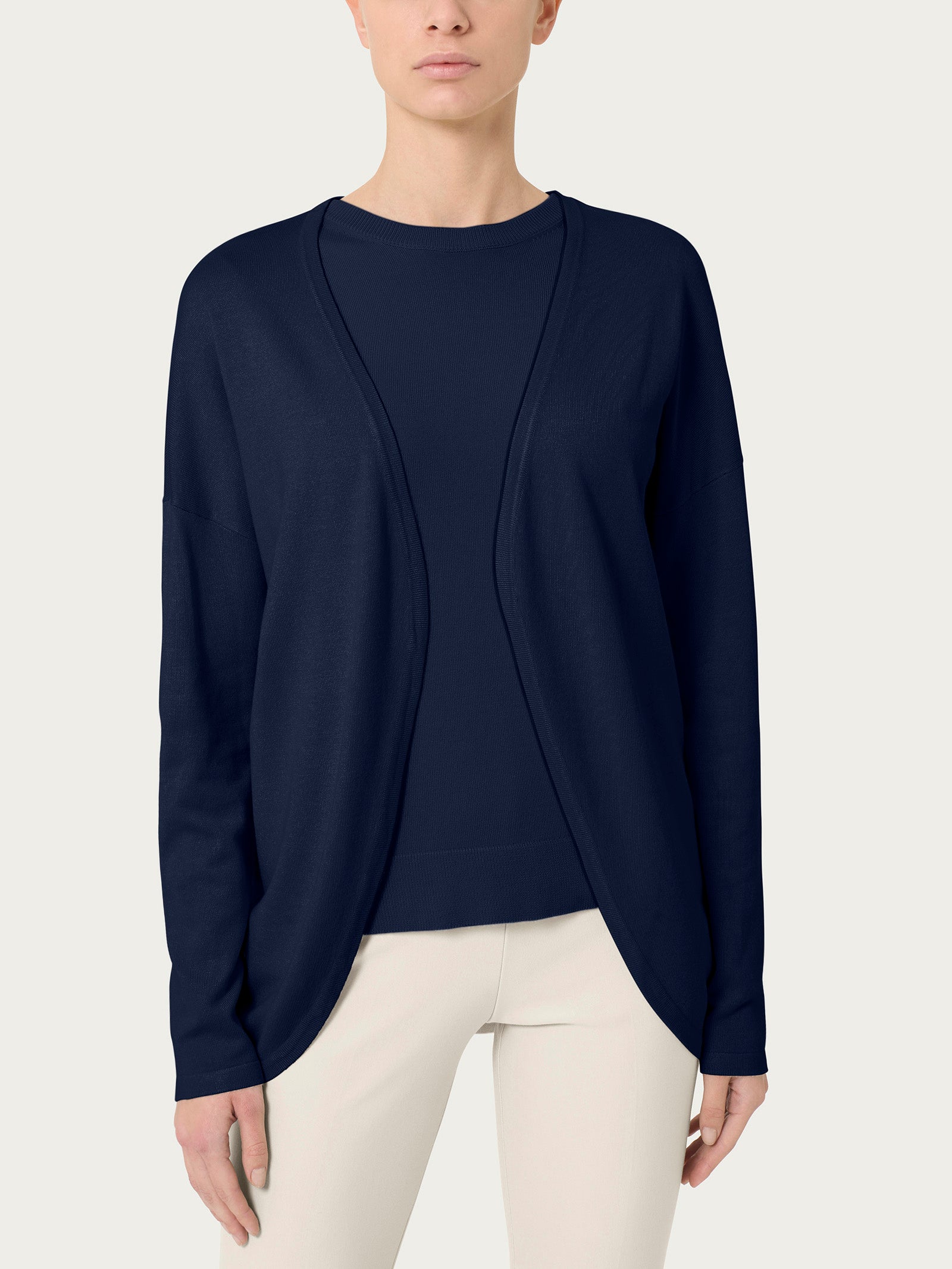 Ragno Four Seasons Cardigan Aperto Winter Basic Bleu