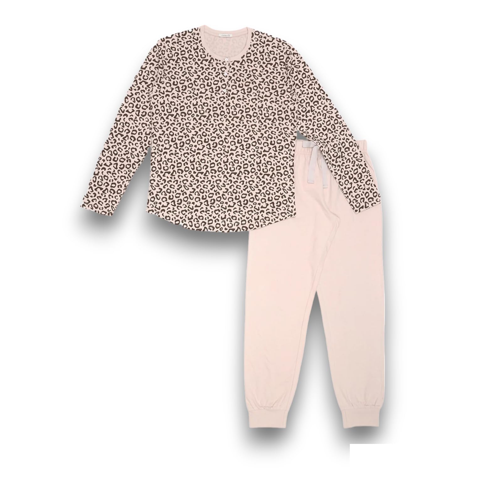 Lady C Pigiama Carbon Brushed Maglia Animalier cotone maculato