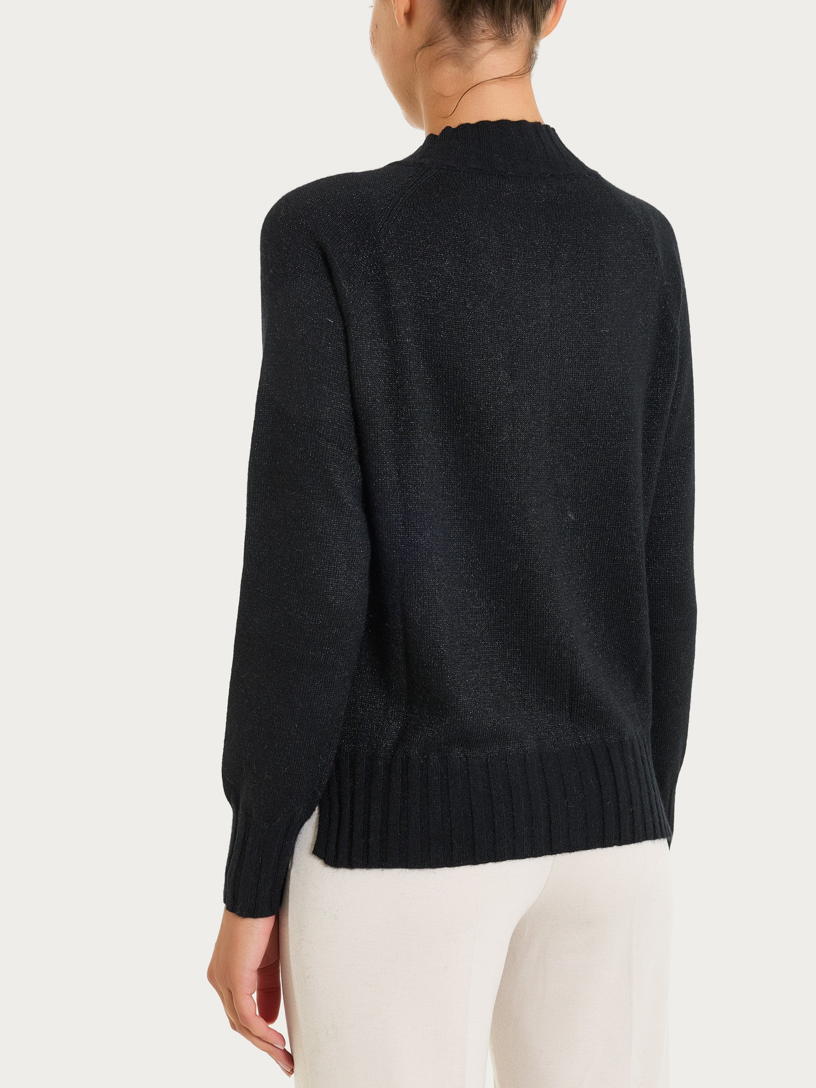 Ragno Natural Soft Cardigan corto donna nero lurex