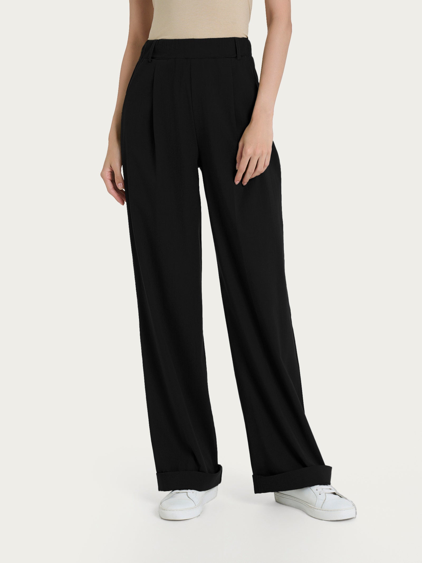 Ragno Super Natural pantalone ampio nero wide leg