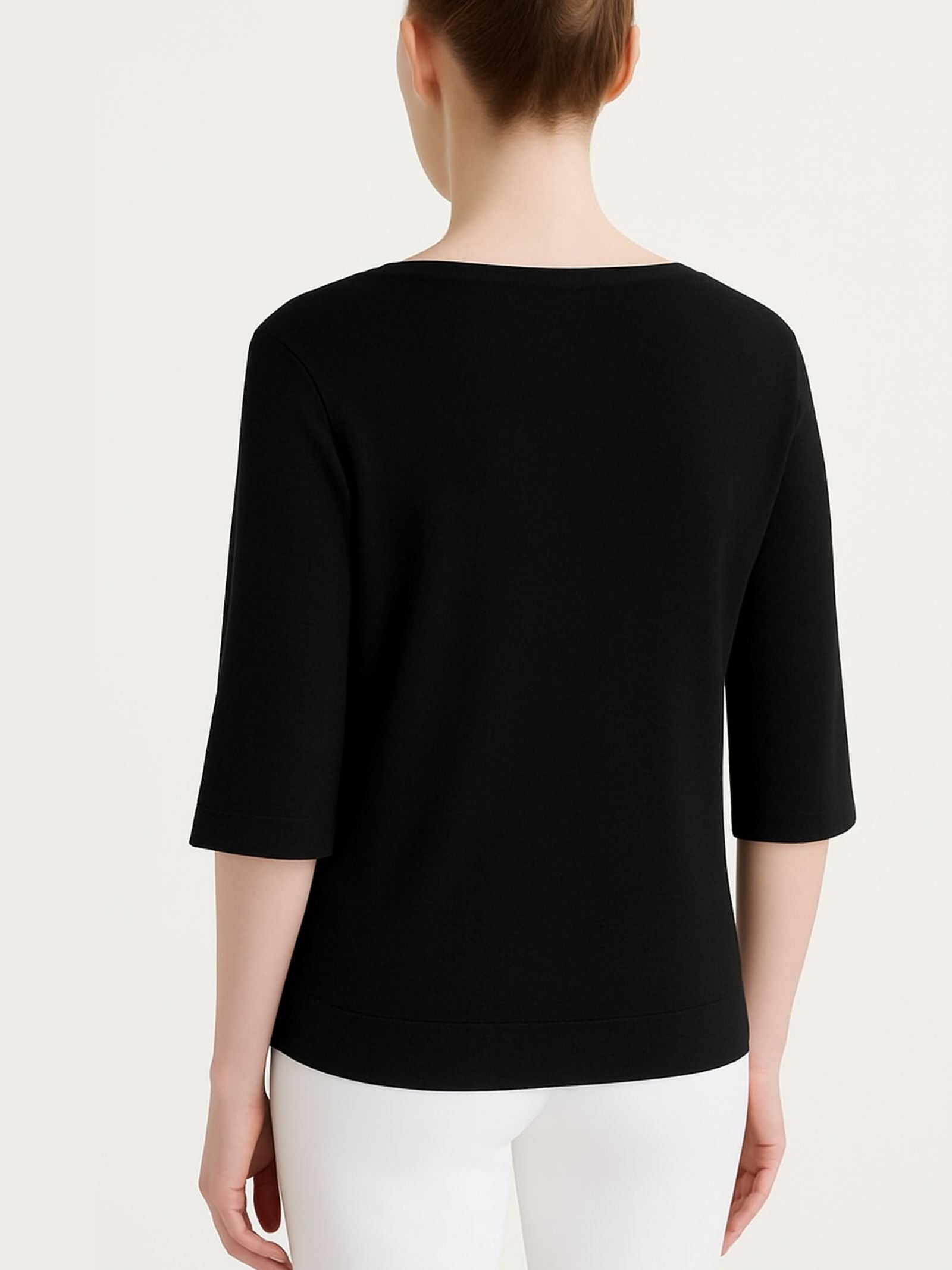 Ragno Eco Cotton maglietta manica 3/4 nera morbida