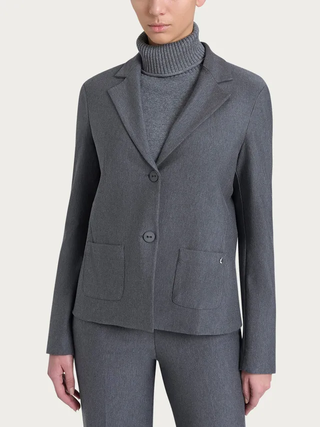 Ragno Compact blazer due bottoni punto Milano ardesia mel
