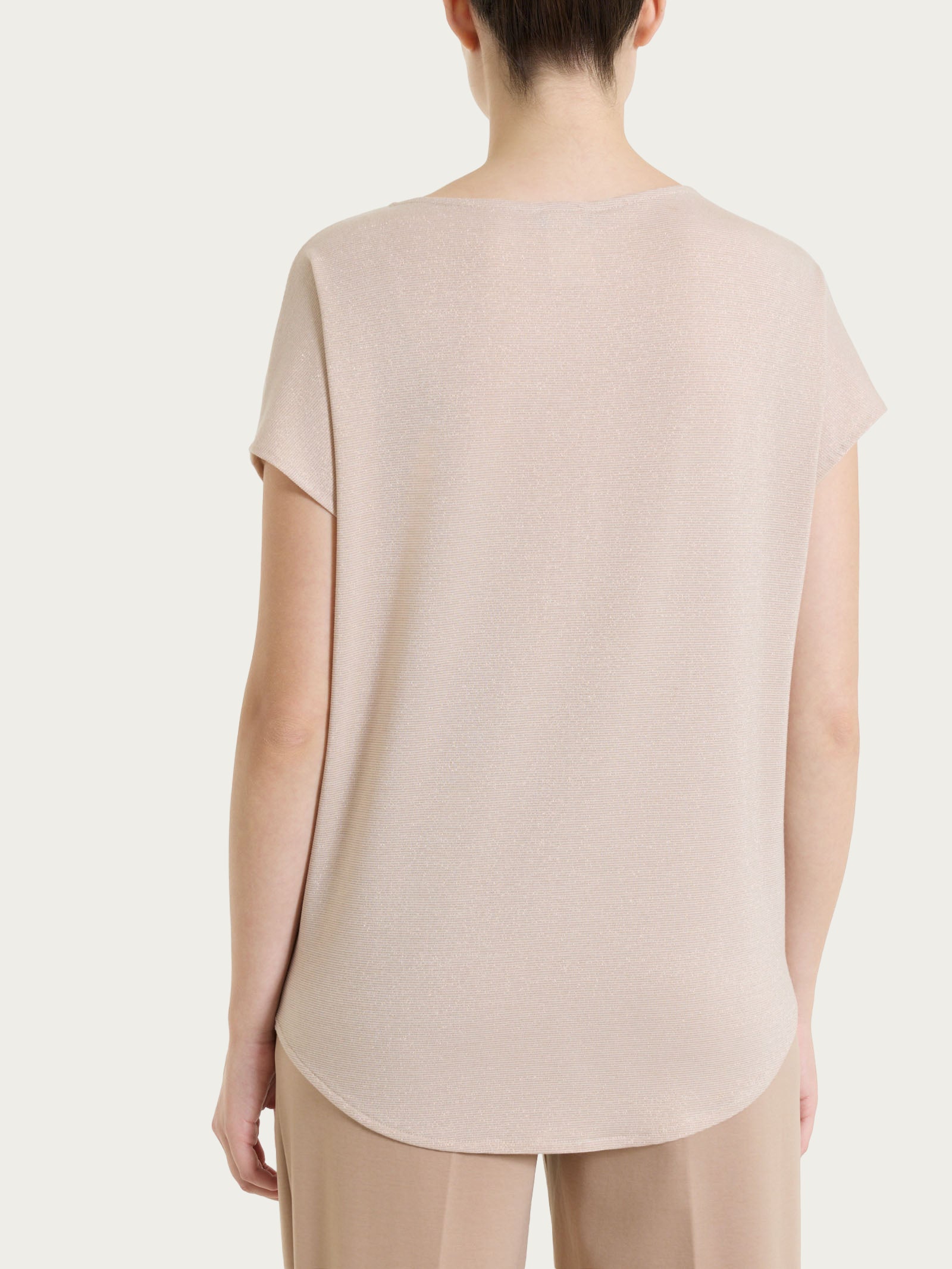 Ragno Summer Light Maglietta Kimono Almond Peach Righe Lurex