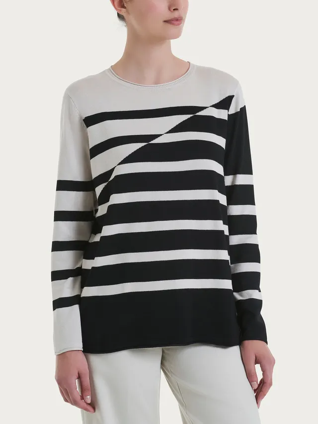 Ragno Summertime maglia righe donna champignon viscosa