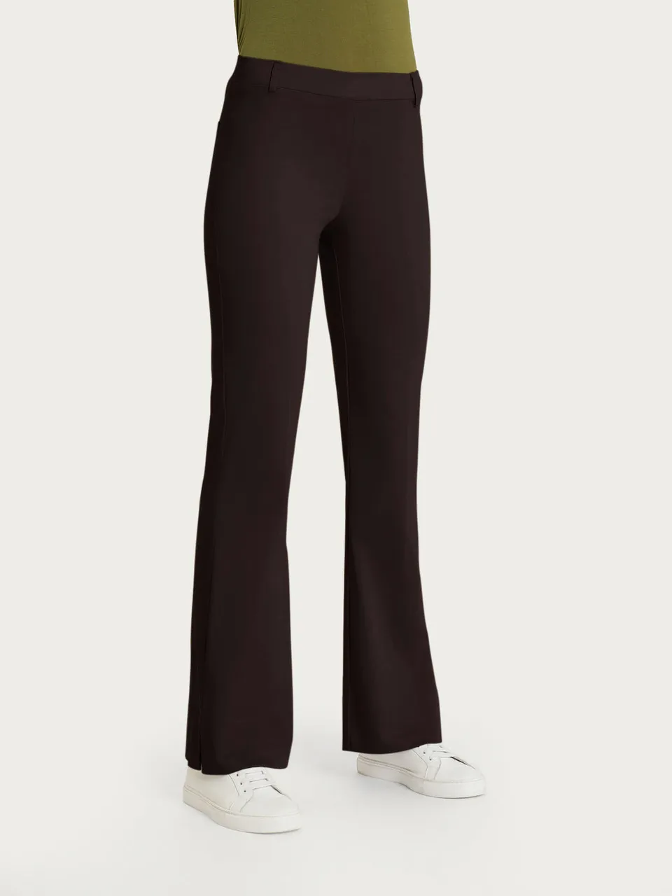 Ragno Satin Power Pantaloni Flare con Spacco Chocolate Torte satin elasticizzato