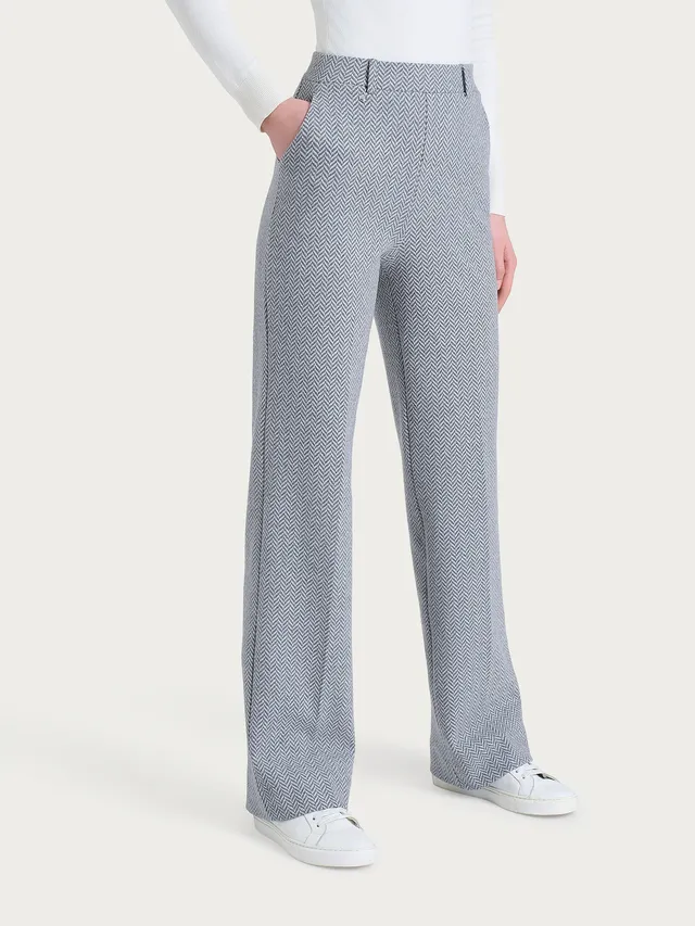 Ragno Eco Jacquard Pantalone ampio Grigio Mel wide leg