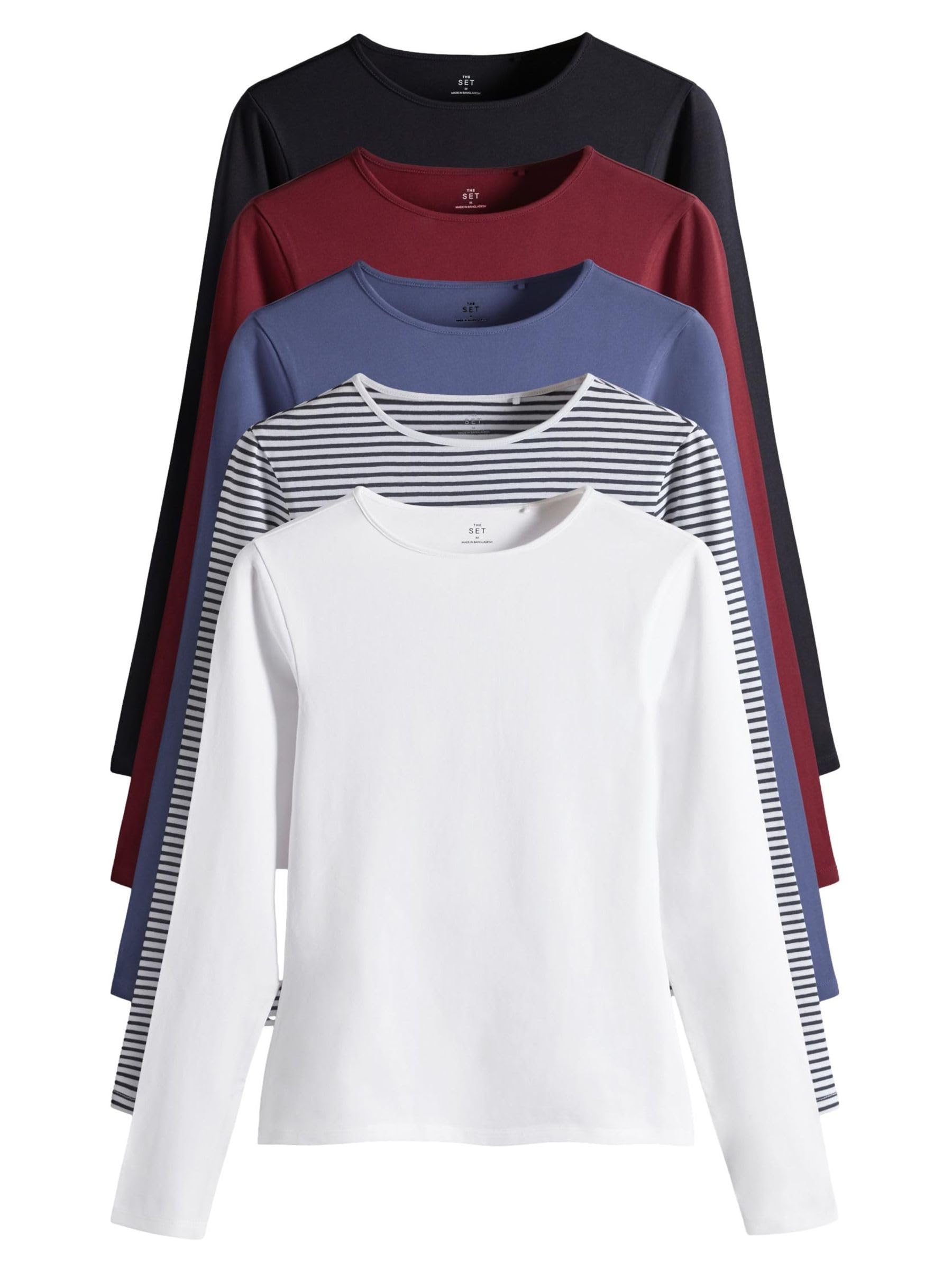 Geo Next THE SET Maglietta Girocollo Aderente 5 Pezzi Manica Lunga