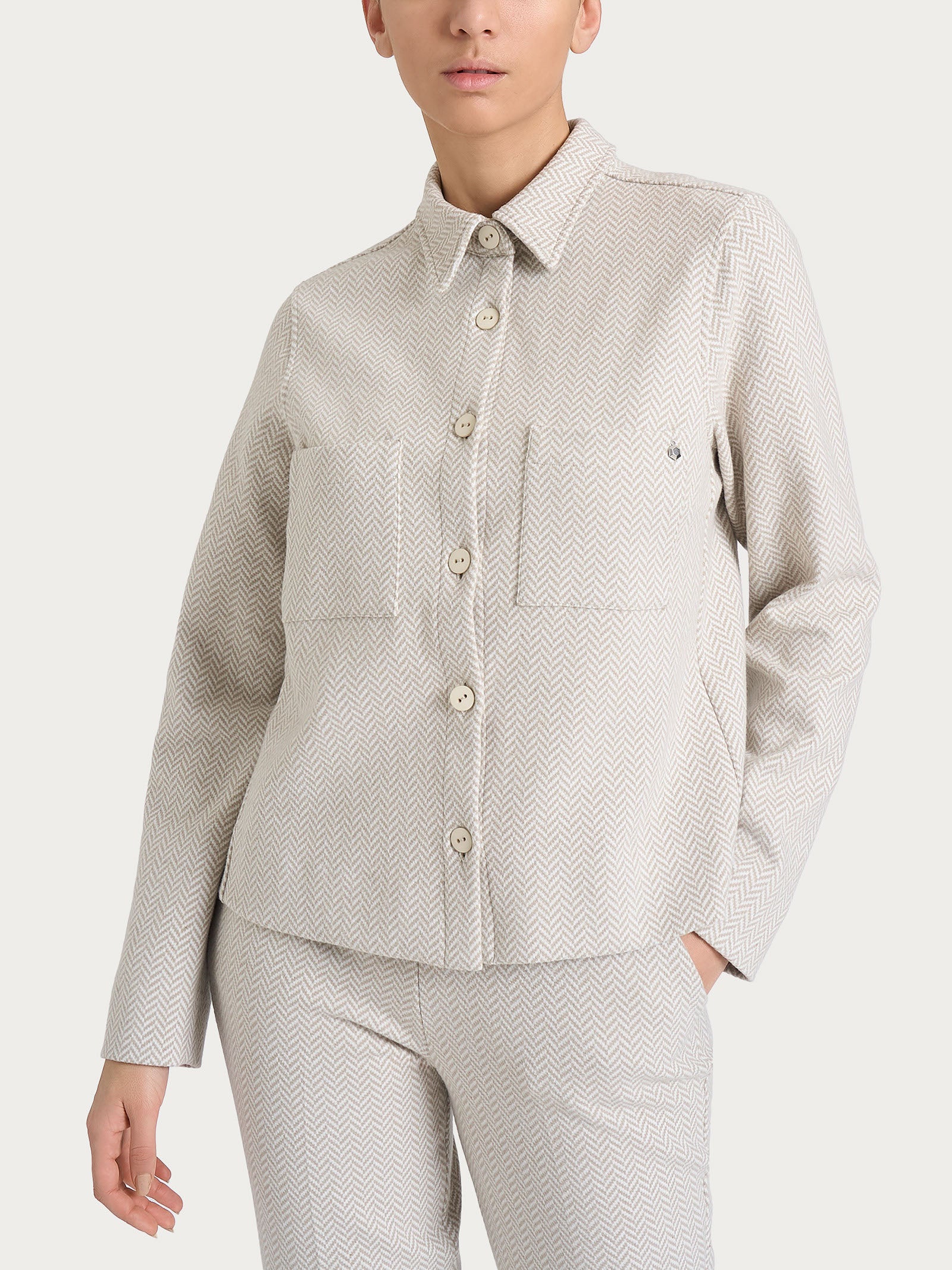 Ragno Compact Shacket giacca donna Fant.Avorio spigato