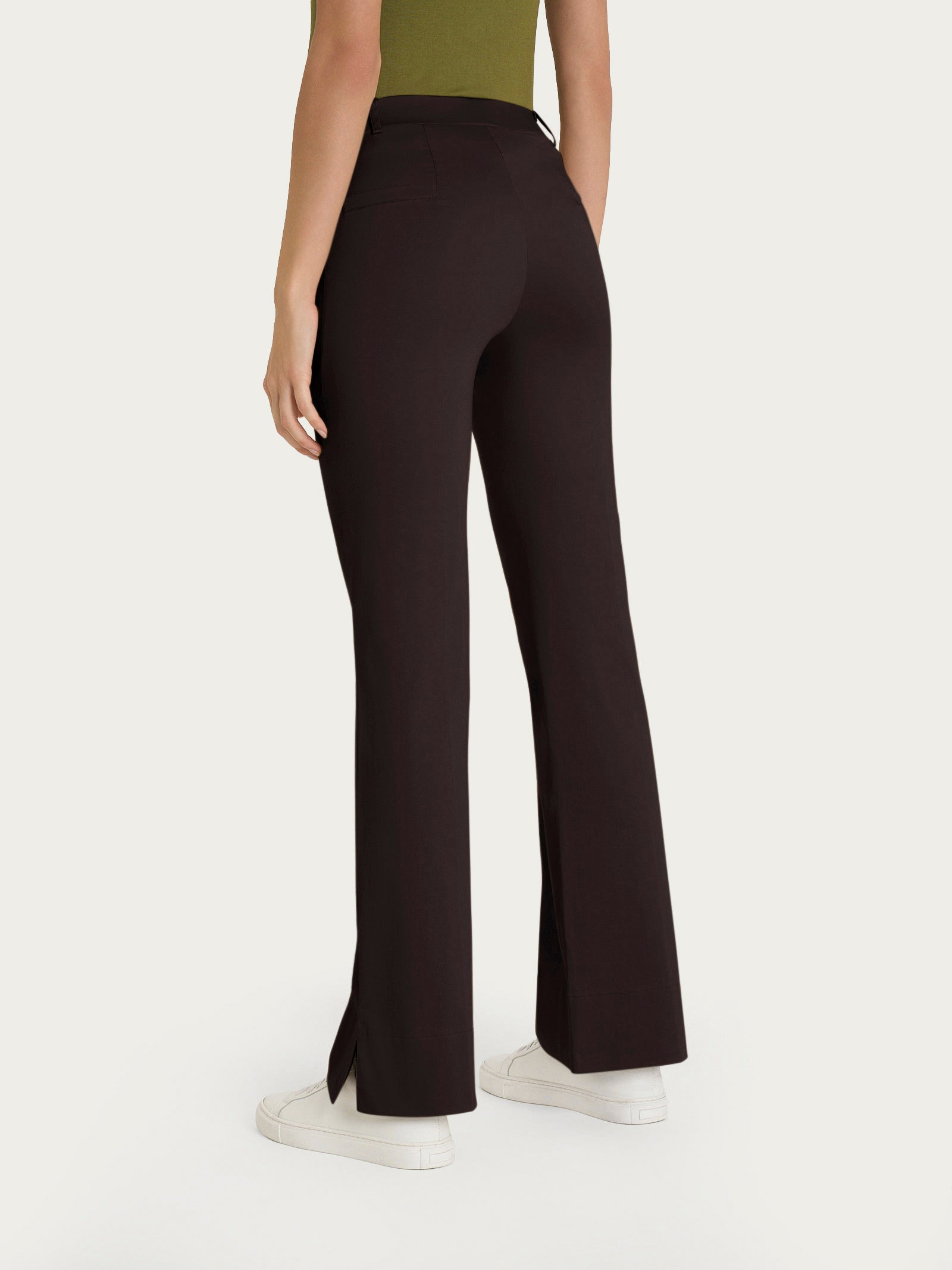 Ragno The Flare pantalone zampa cotone chocolate torte spacco