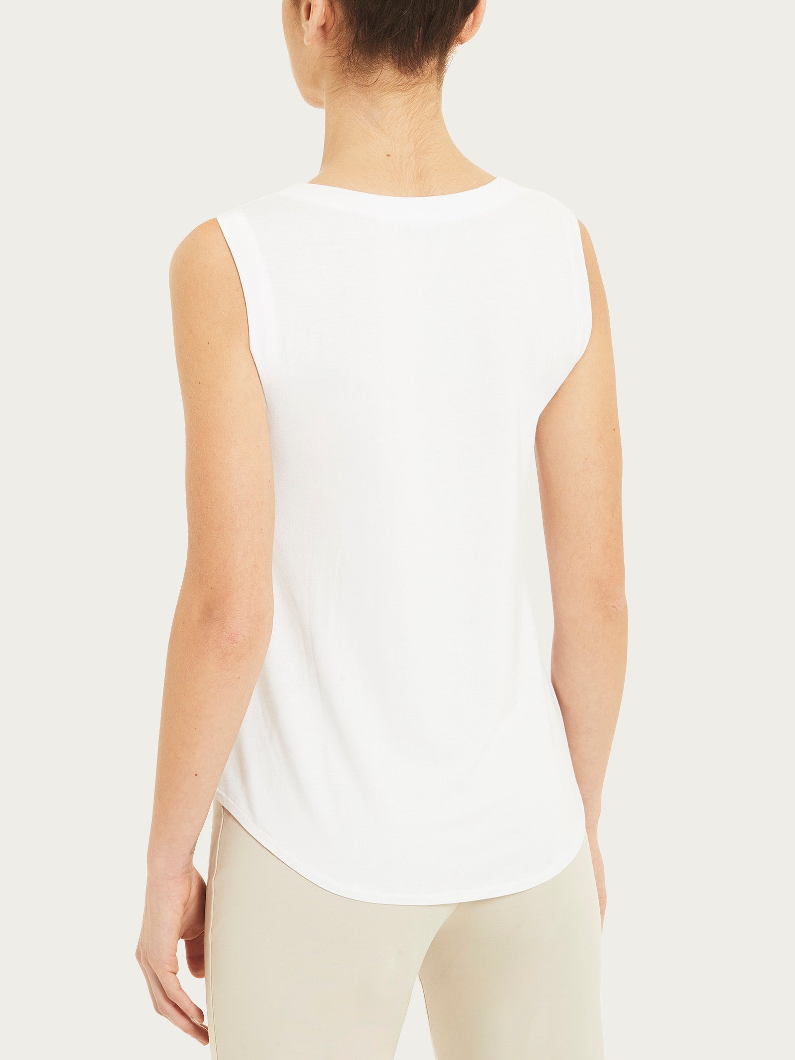 Ragno Viscosa Summer Top donna bianco spalla larga