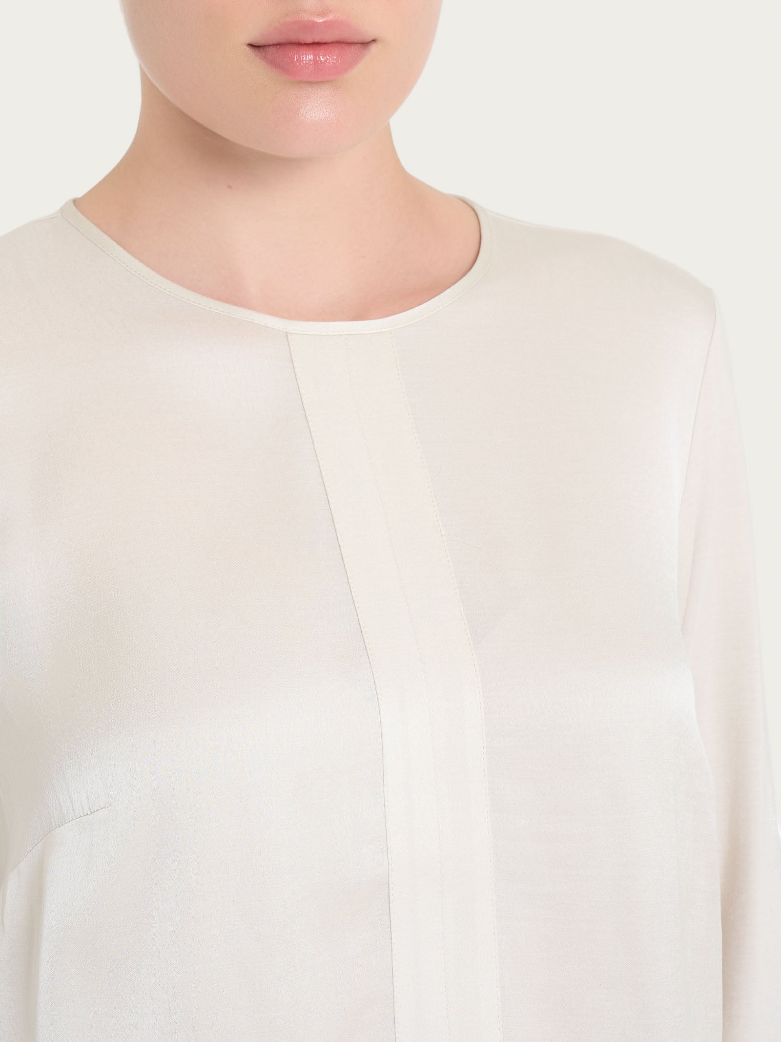 Ragno blusa girocollo Champignon manica lunga in viscosa