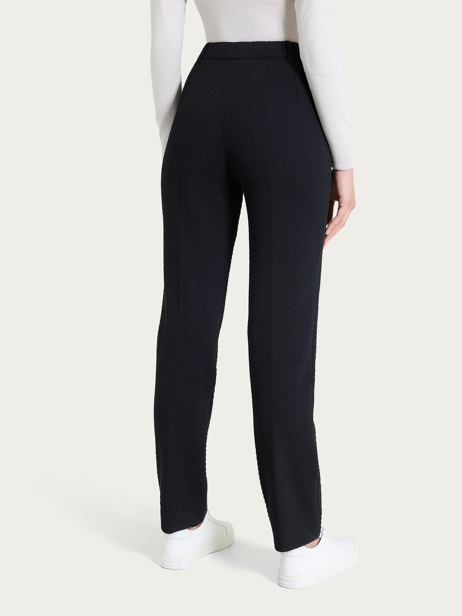 Ragno Eco Jacquard pantalone dritto Nero tasche