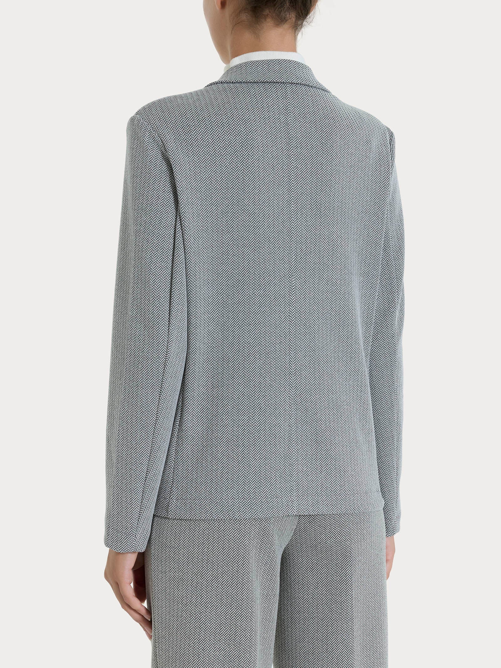 Ragno Eco Jacquard Blazer Donna Fant.Nero Spina di Pesce