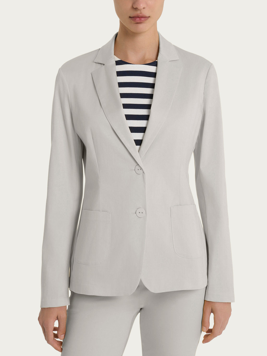 Ragno Satin Power blazer due bottoni donna dawn blue cotone