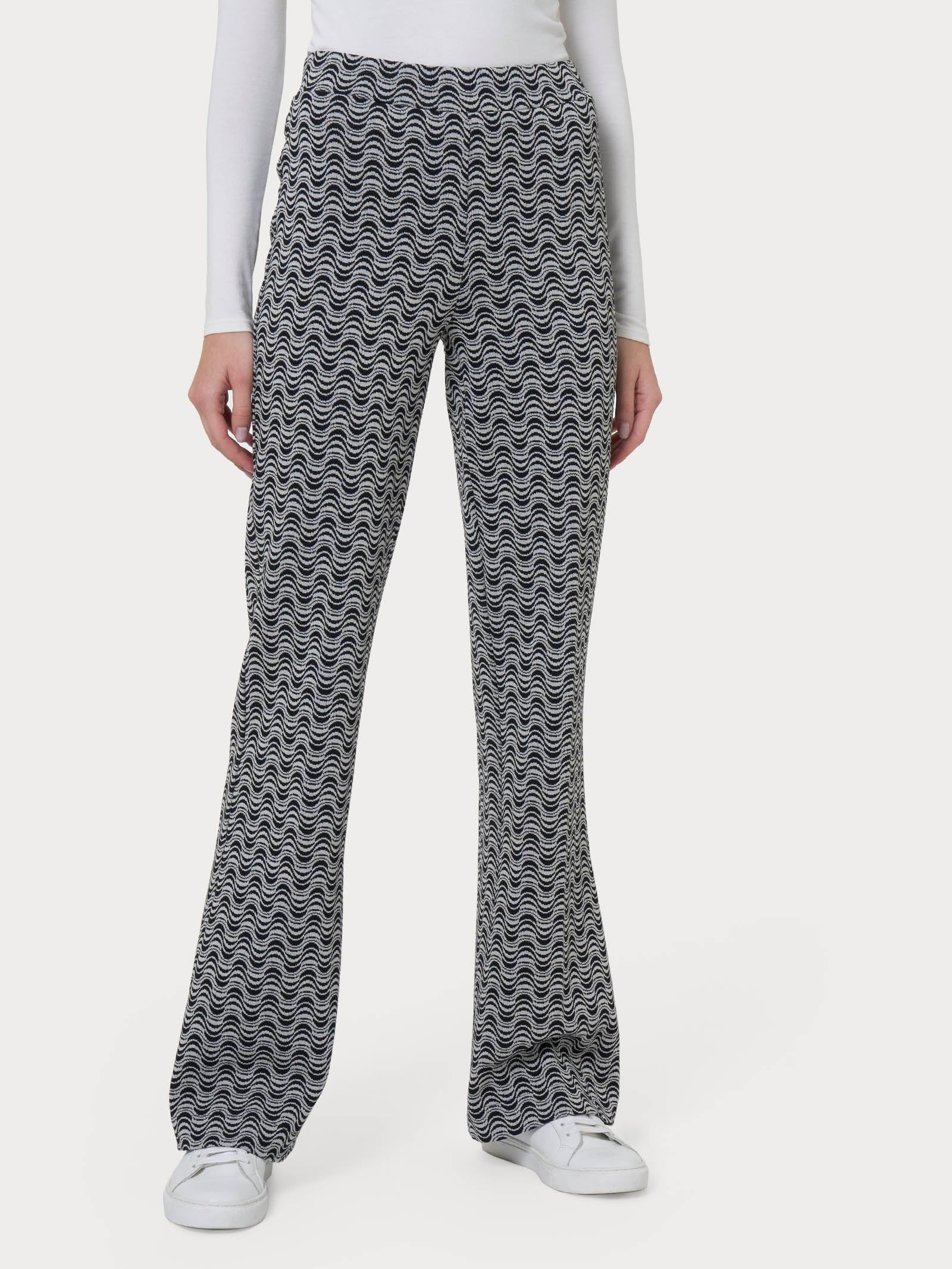 Ragno Compact The Flare pantalone nero a onde