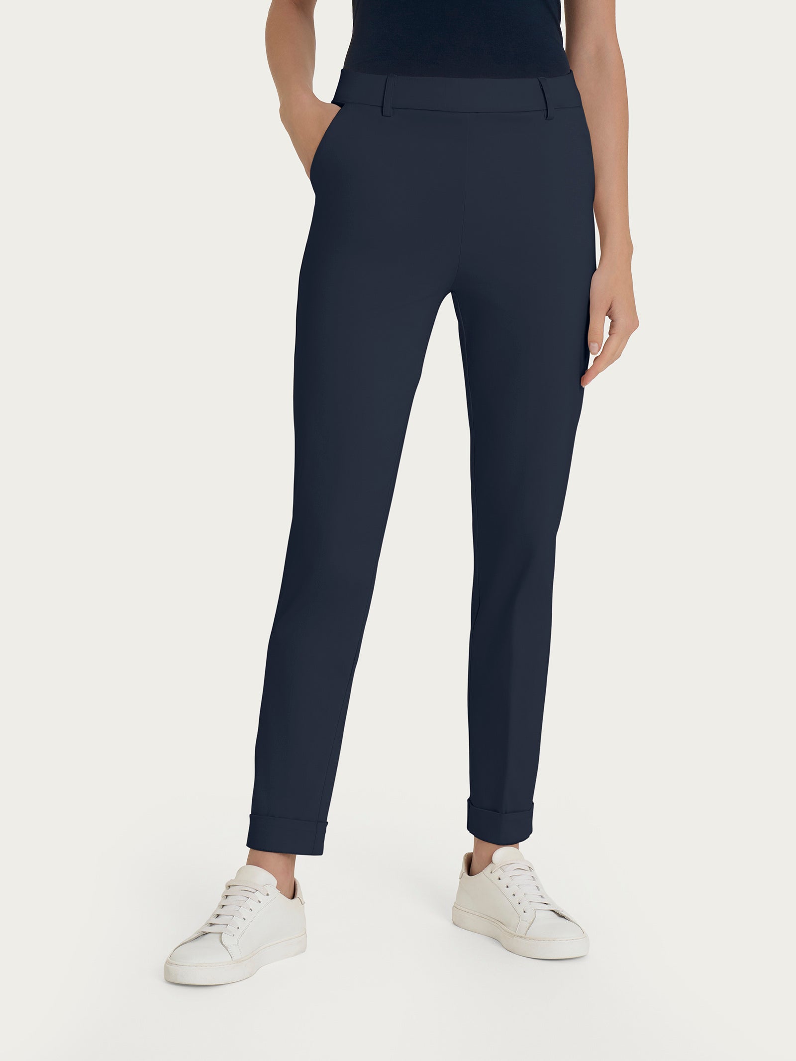 Ragno Satin Power chino slim con tasche pantalone blu cotone