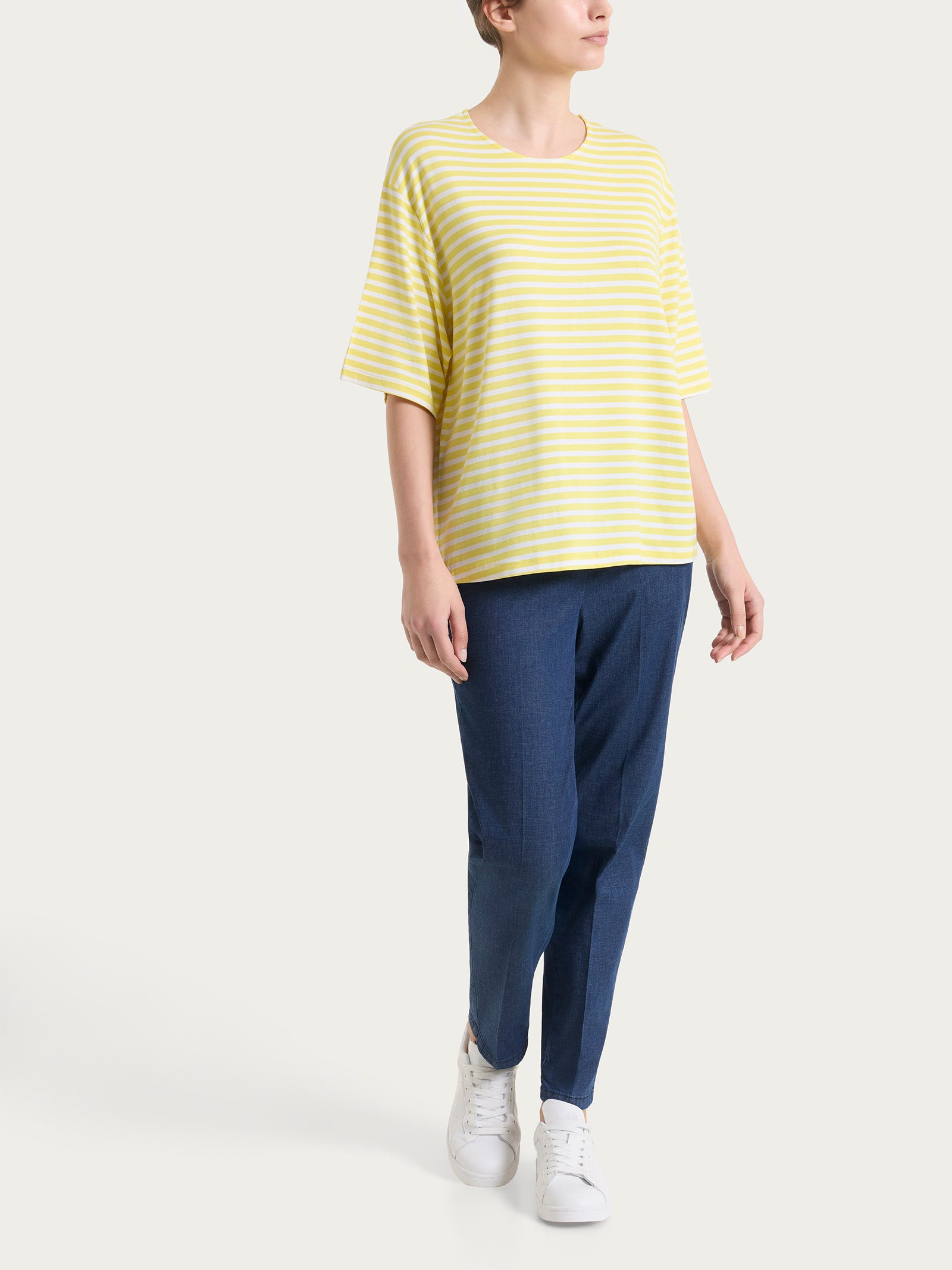 Ragno Perfetta Revolution maglietta boxy a righe Acacia fresca