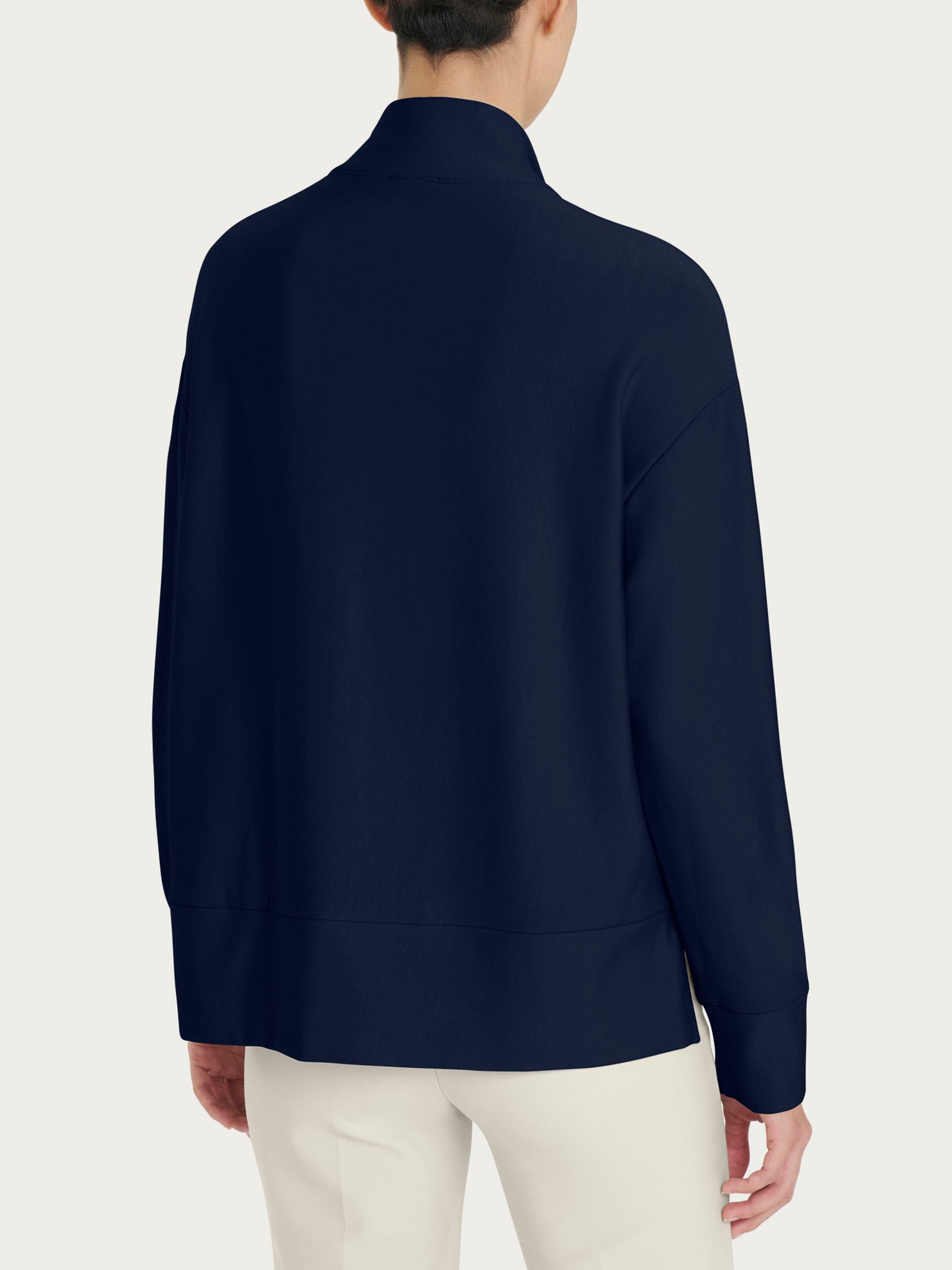 Ragno Relaxed Giacca Zip Eco Techno Fleece felpa bleu collo alto