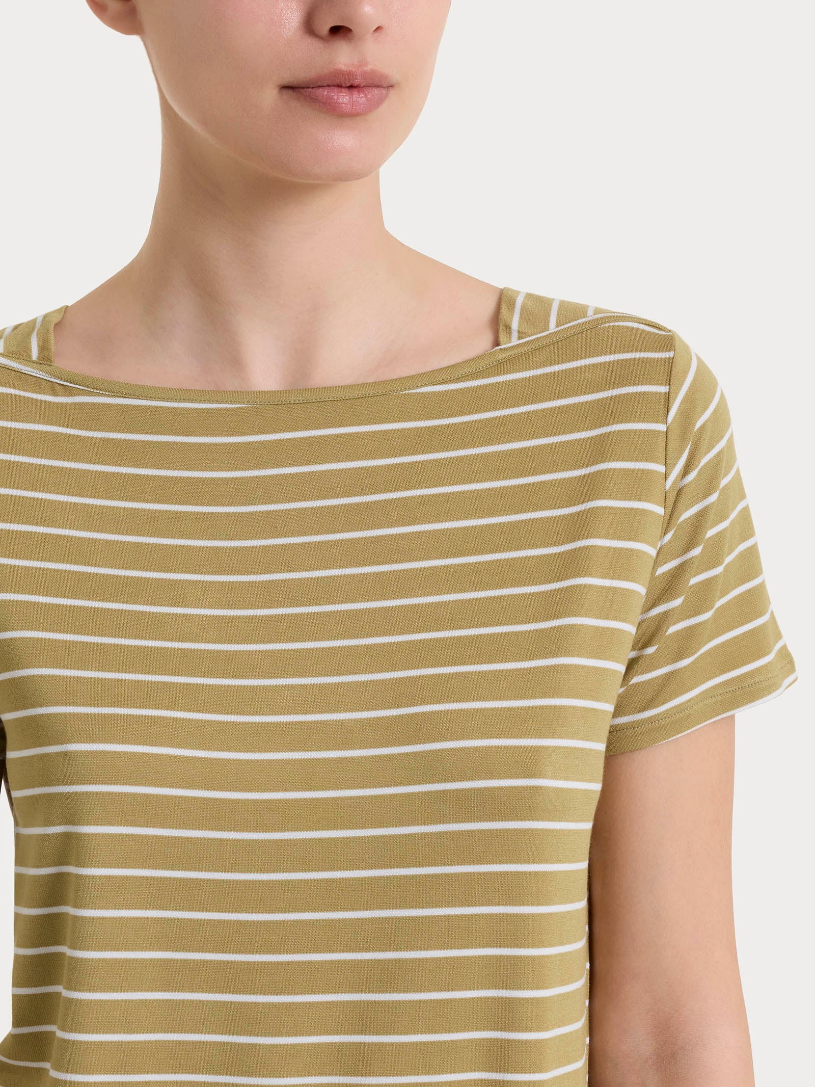 Ragno Summer Light maglietta righe viscosa Fant. Khaki