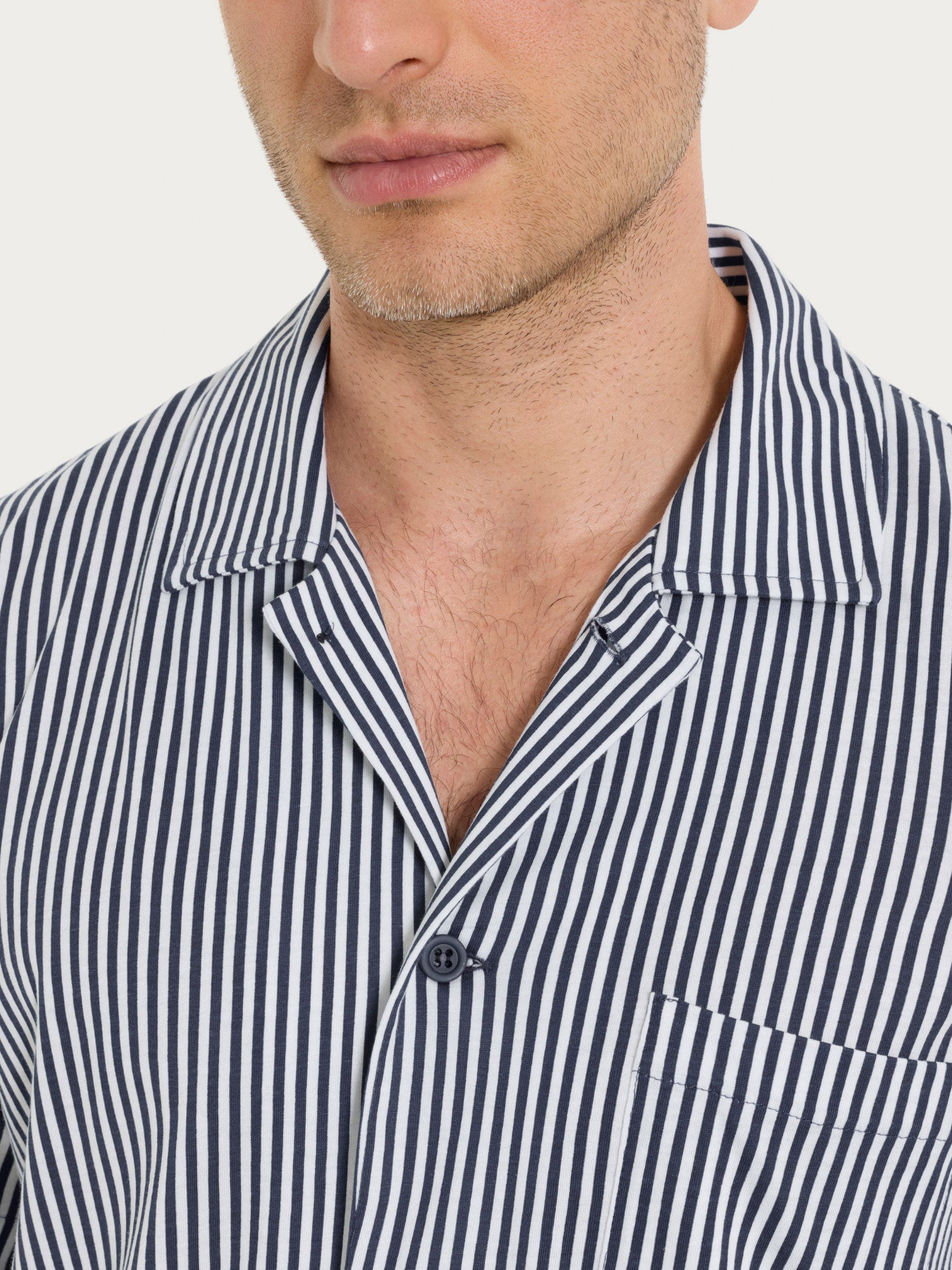 Ragno Jersey Cotone Pigiama corto aperto righe bianco