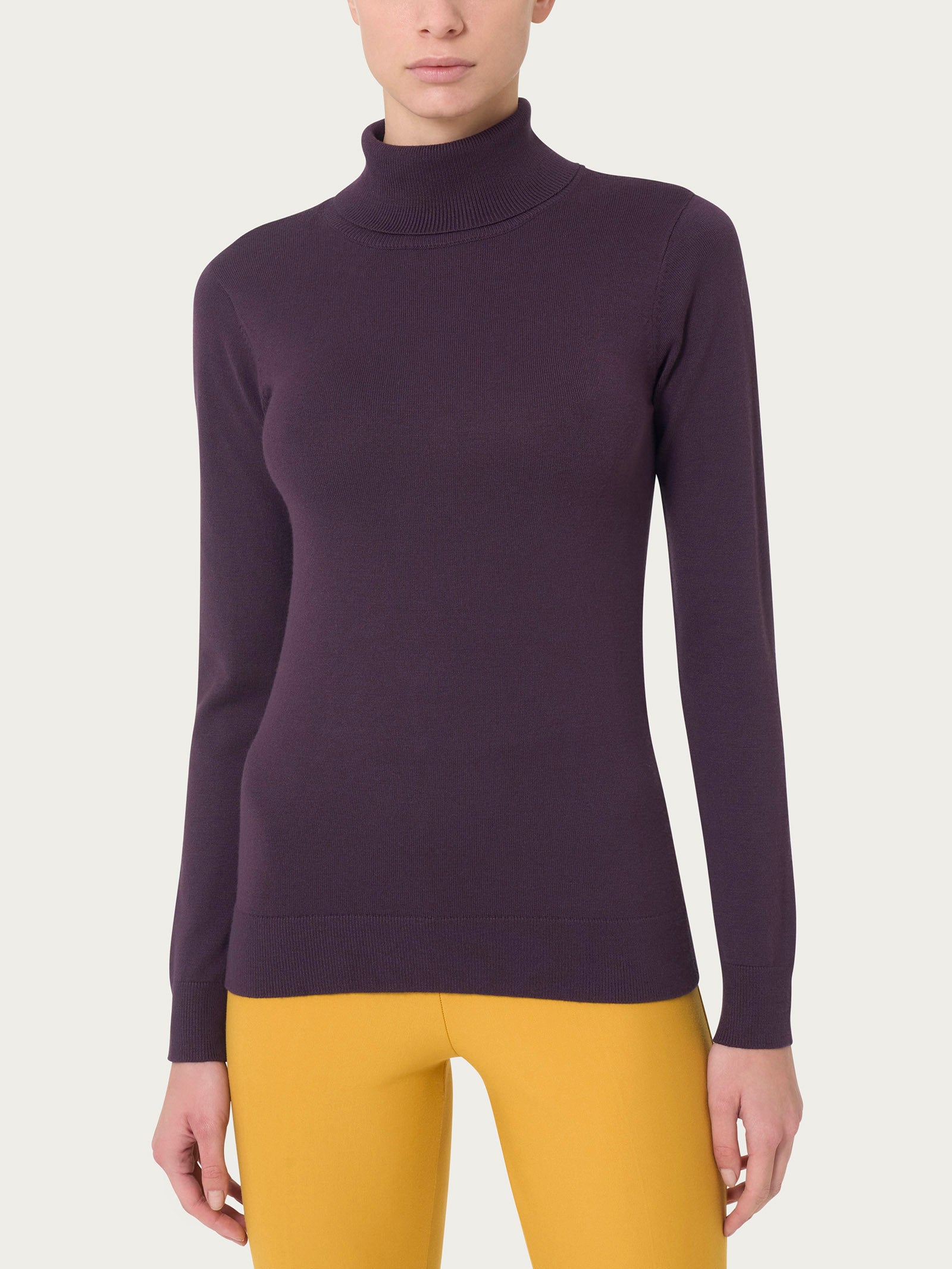 Ragno Four Seasons Dolcevita maglia viola Plum Perfect termoregolante