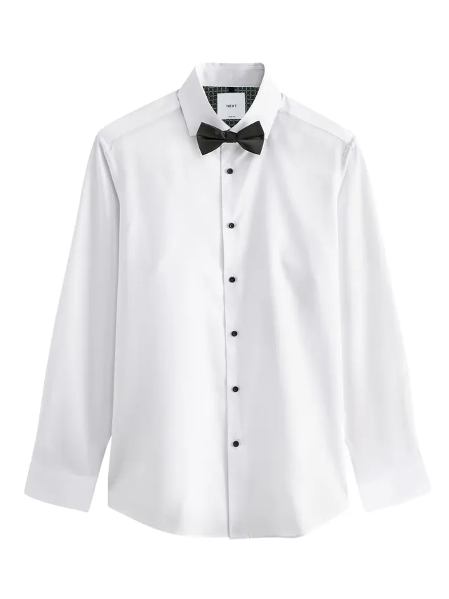 Next camicia uomo slim con papillon bianco nero 42