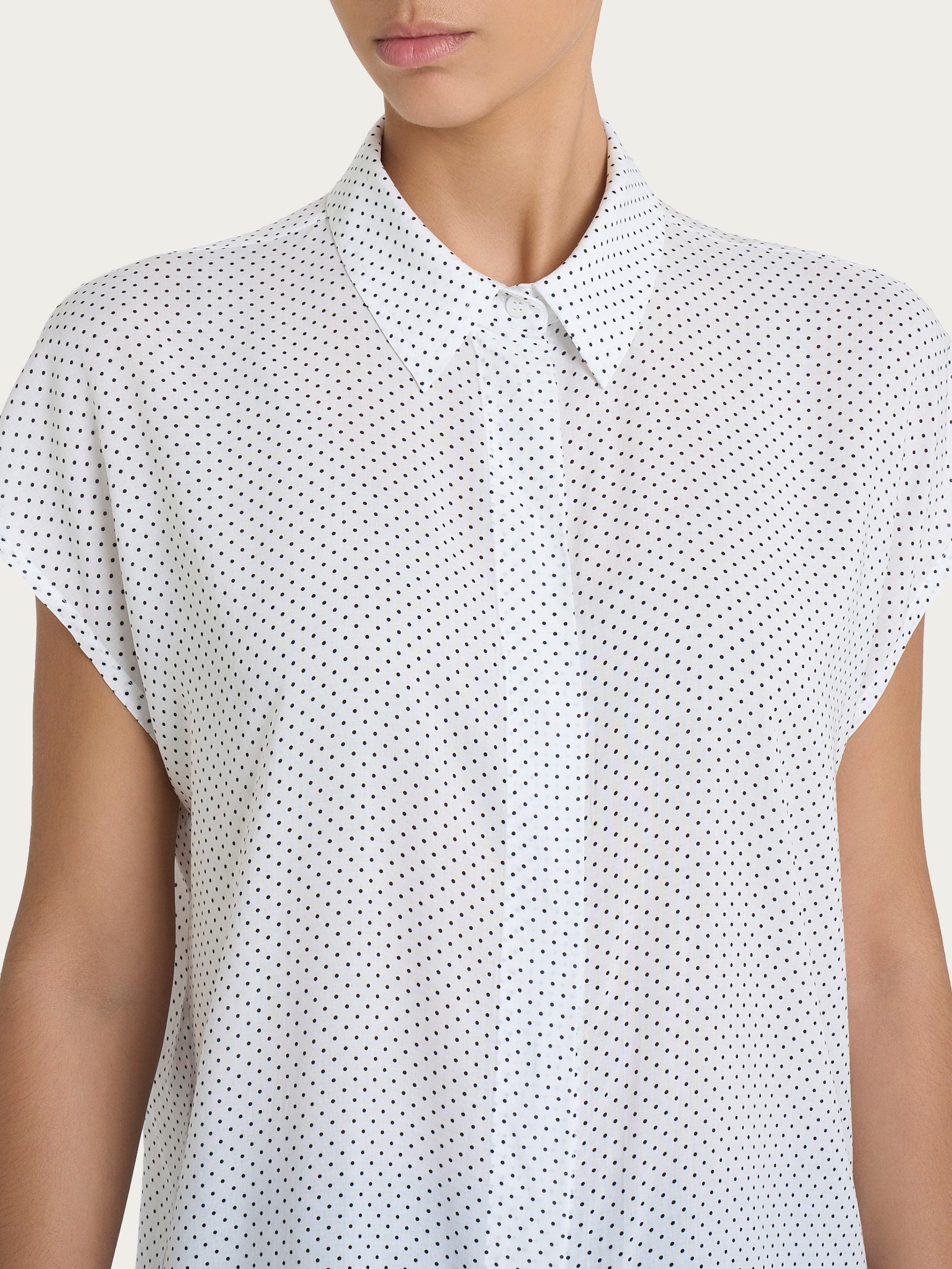 Ragno EcoSeta camicia kimono pois bianco manica corta fluida