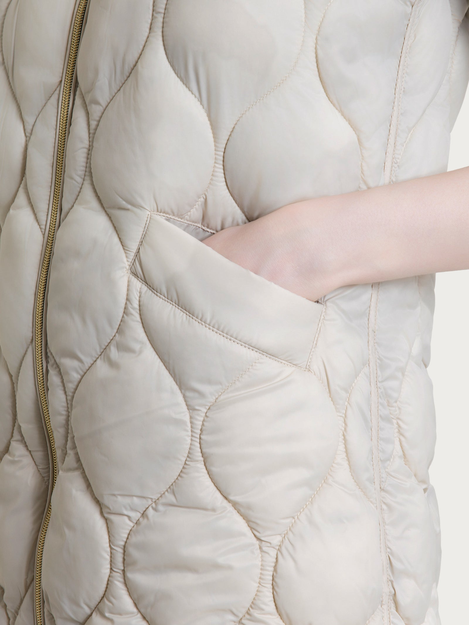 Ragno Onion Quilt Piumino Smanicato con Cappuccio Champignon