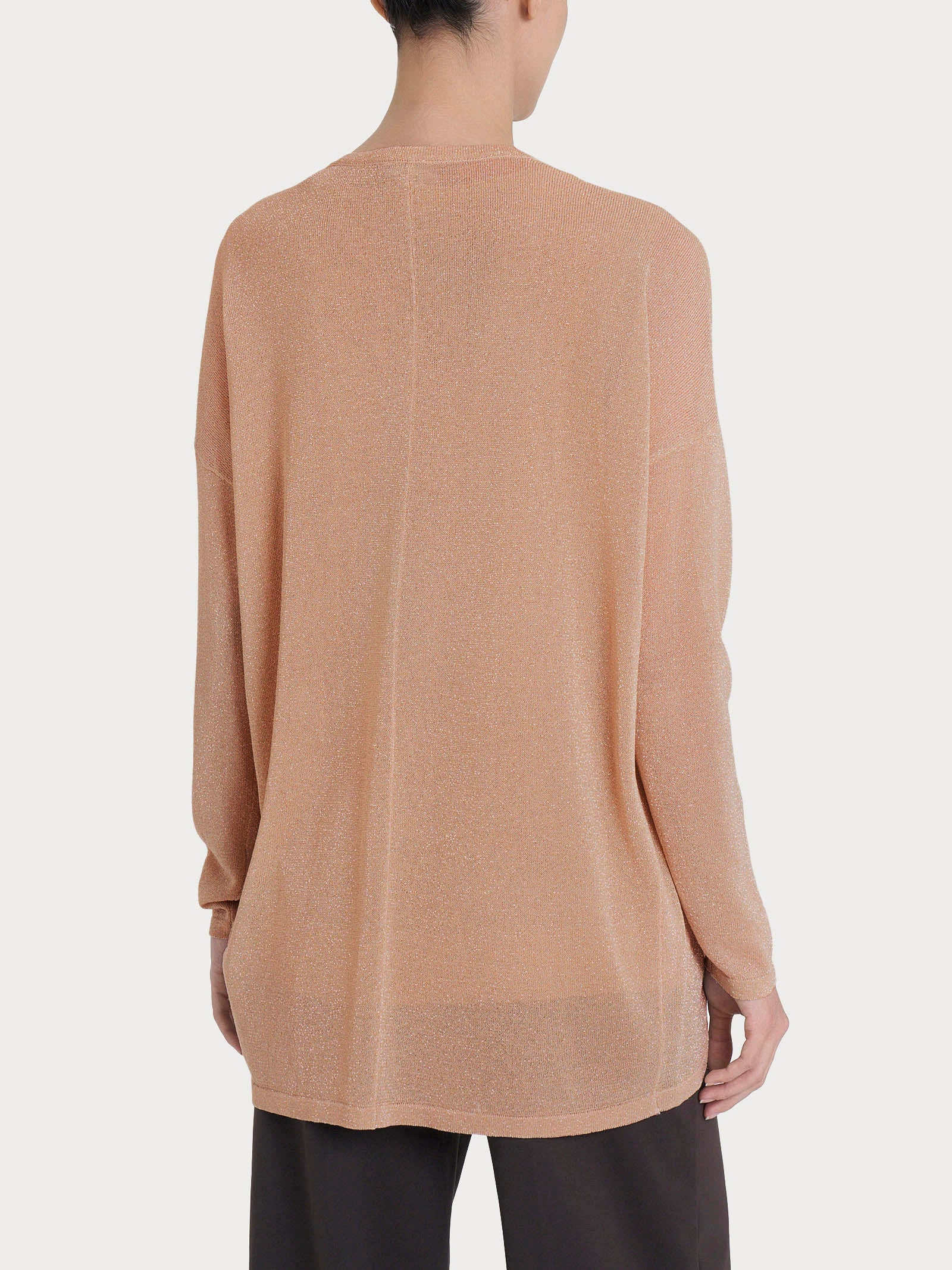 Ragno Cardigan aperto donna Warm Taupe crêpe lurex