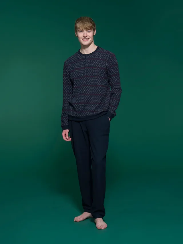 Ragno Cotton Eco Pile pigiama serafino outer space