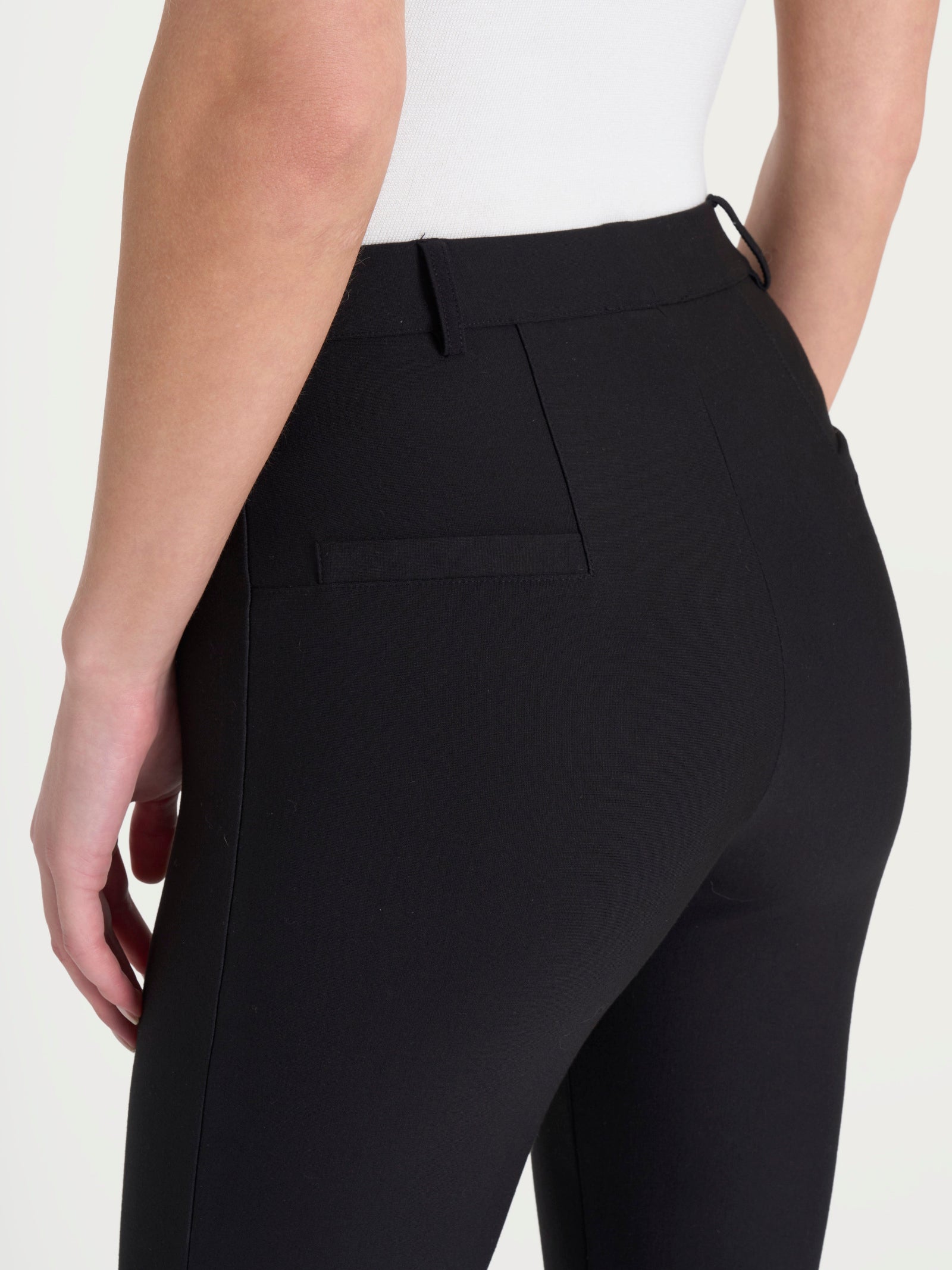Ragno Compact Pantalone Flare Caviglia Nero Elasticizzato