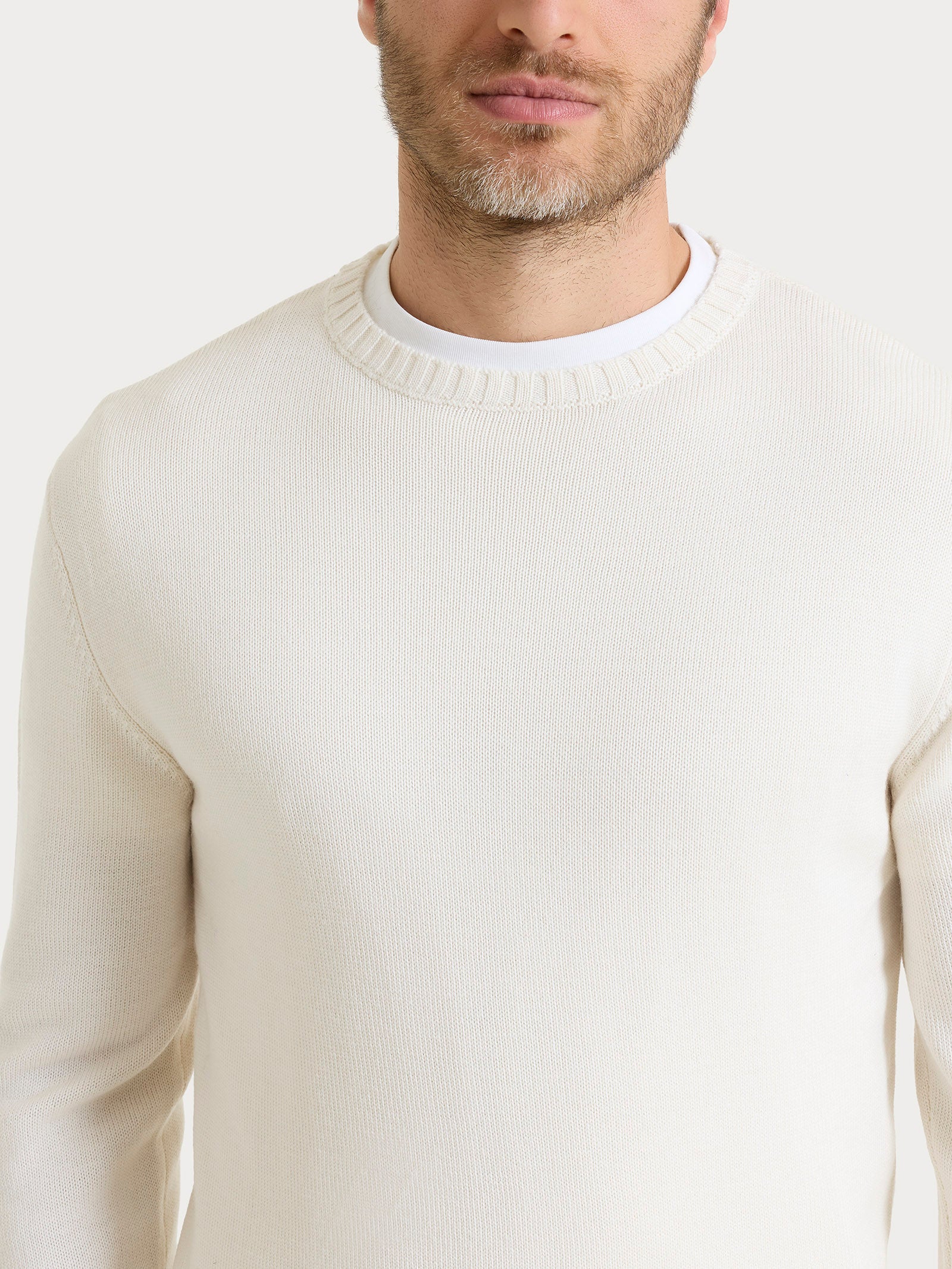 Ragno Merino Soft pull girocollo lana Avorio